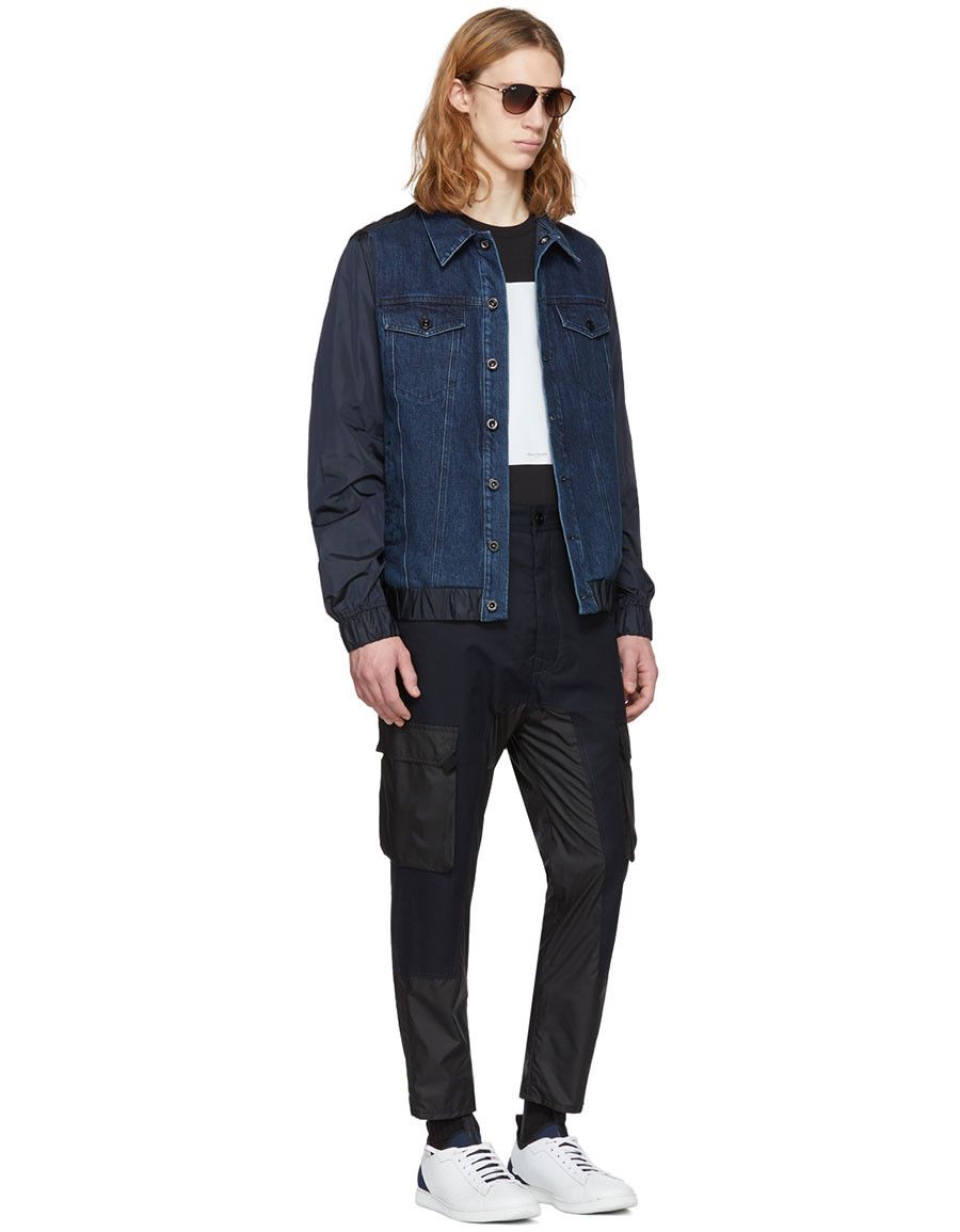 Diesel Black Gold Diesel Black Gold Blue Denim and Nylon Jacket Size US M / EU 48-50 / 2 - 6 Thumbnail
