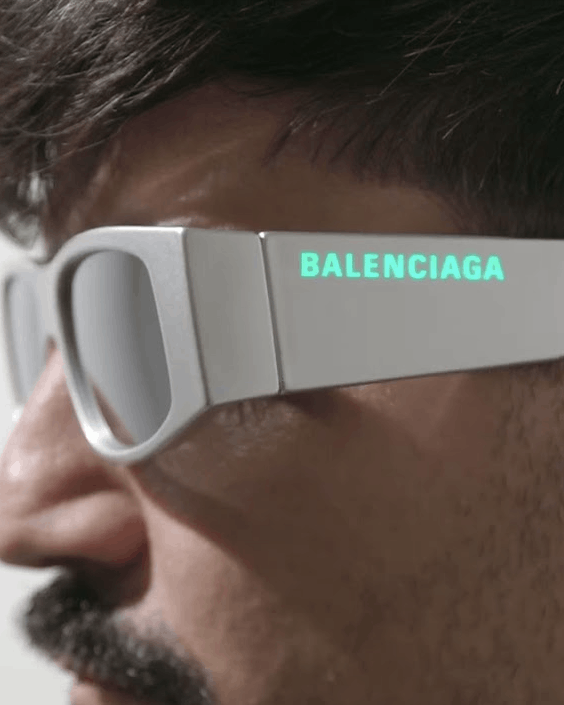 image of New Balenciaga Bb0100S - 002 Led Frame Unisex Sunglasses in Silver, Men's