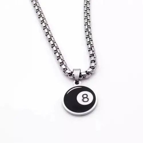 Jewelry × Vintage 8 Ball Chain 2000s Y2K Punk Chrome Silver Billiards Eight Size ONE SIZE - 3 Thumbnail