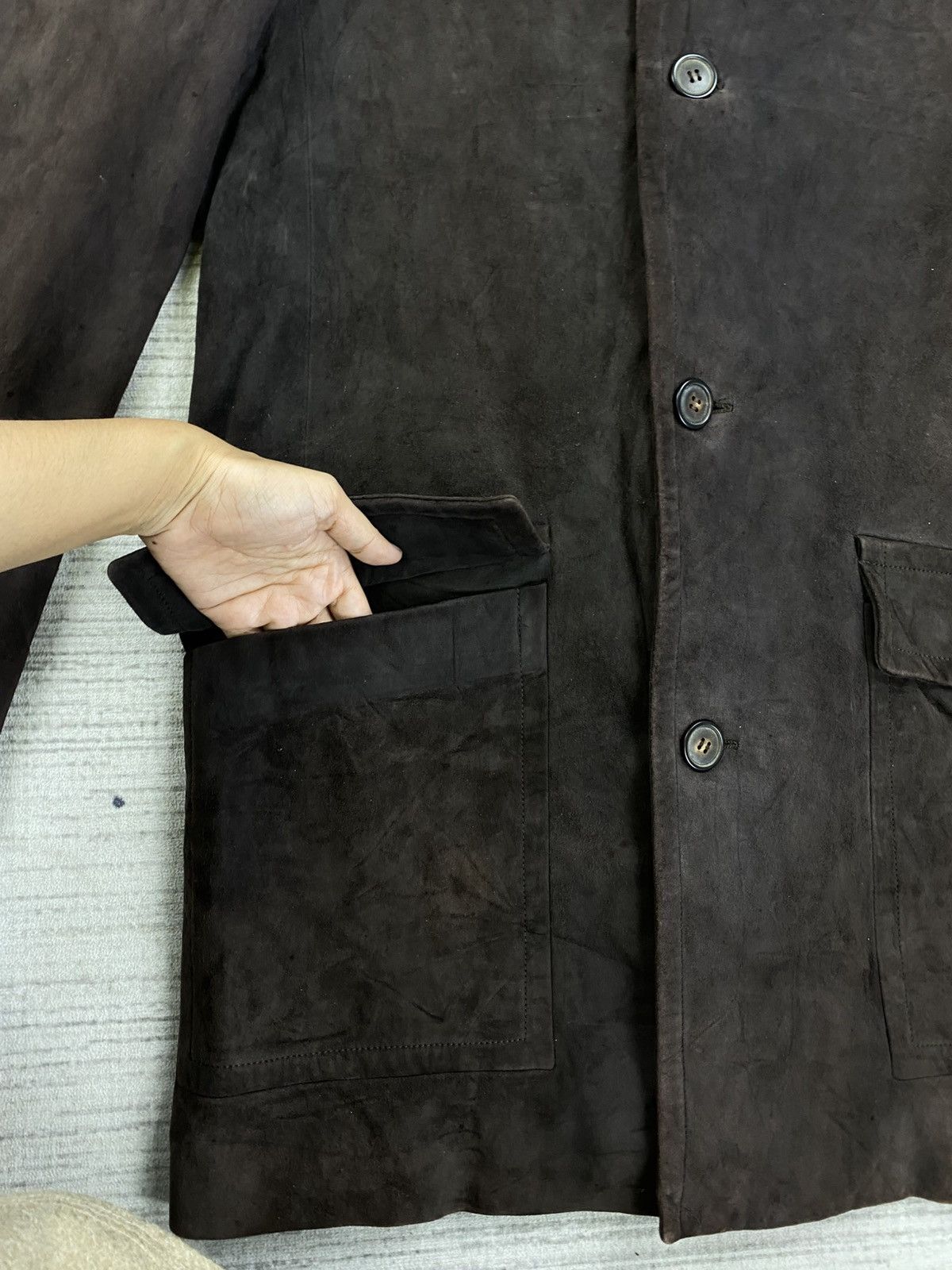 Alfred Dunhill × Leather × Vintage Vintage Dunhill Double Pocket Long Coat Leather Jacket Size US L / EU 52-54 / 3 - 7 Thumbnail