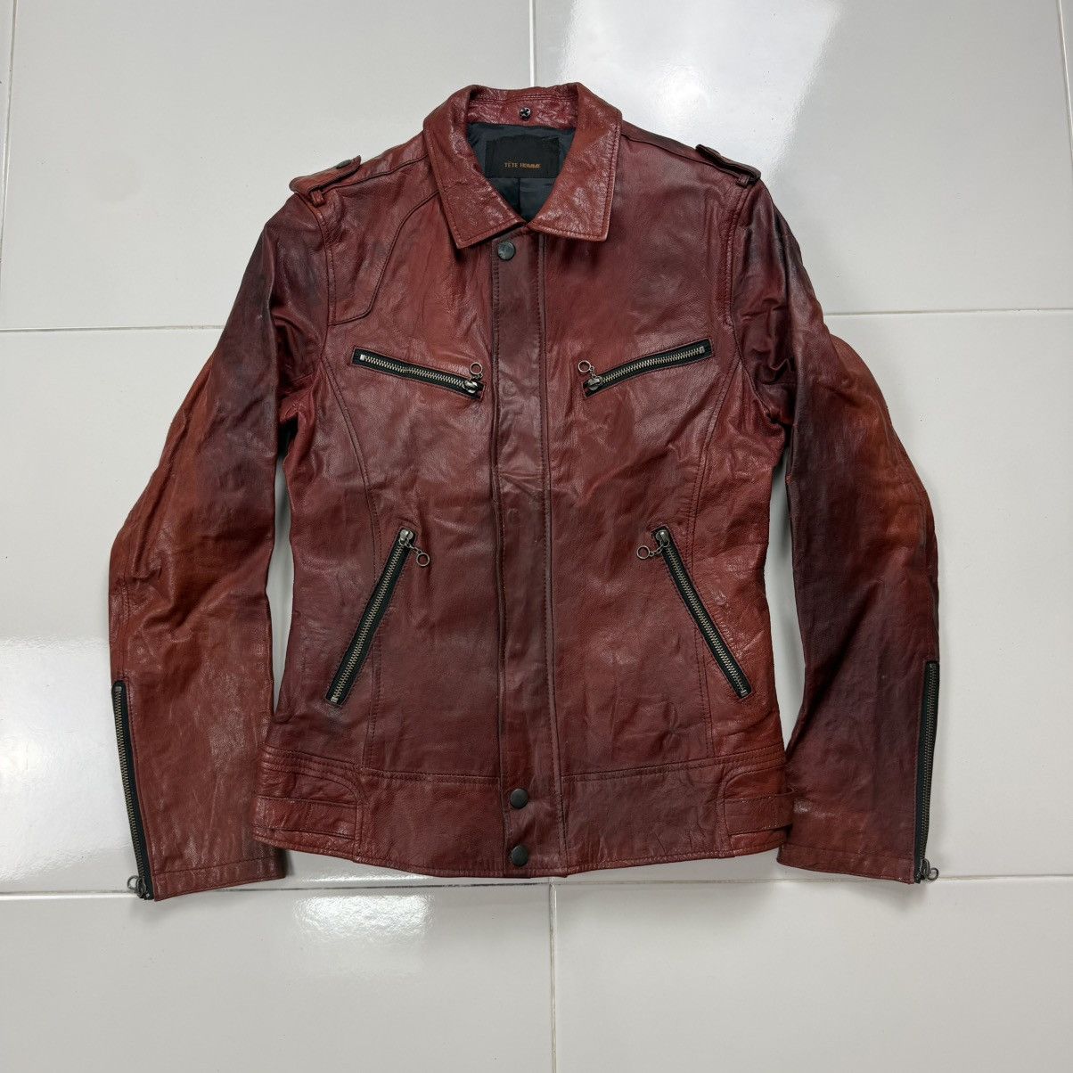 Tete Homme Tete Homme Leather Biker Jacket Size US S / EU 44-46 / 1 - 2 Thumbnail