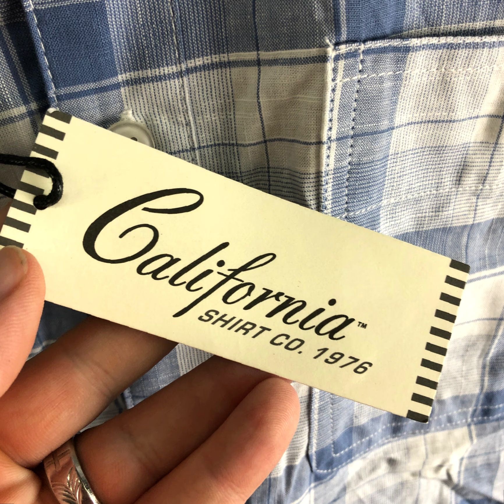 CO California Shirt Co Mens Shirt M Blue Plaid Long Sleeve Spread Collar Button-Up Size US M / EU 48-50 / 2 - 7 Thumbnail