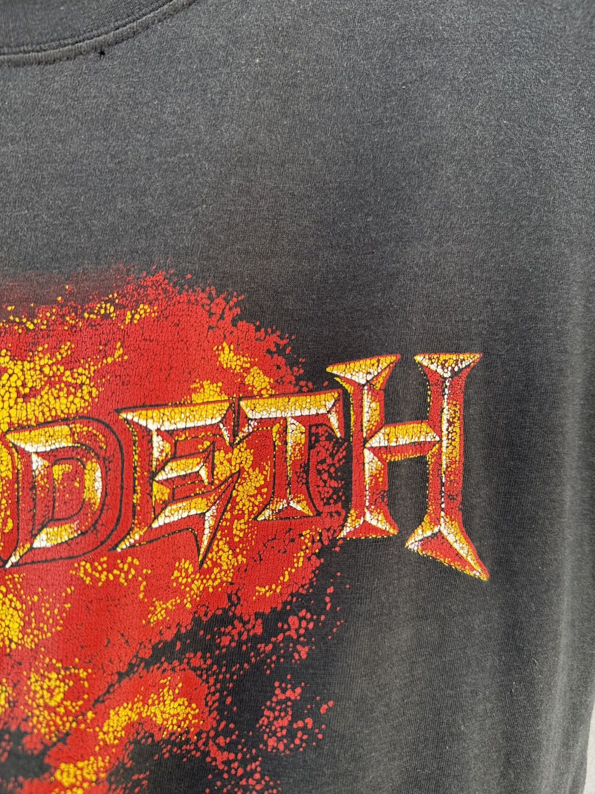 Band Tees Thrashed Vintage 80s Megadeth Heavy Metal Faded Promo Tee Size US M / EU 48-50 / 2 - 7 Thumbnail