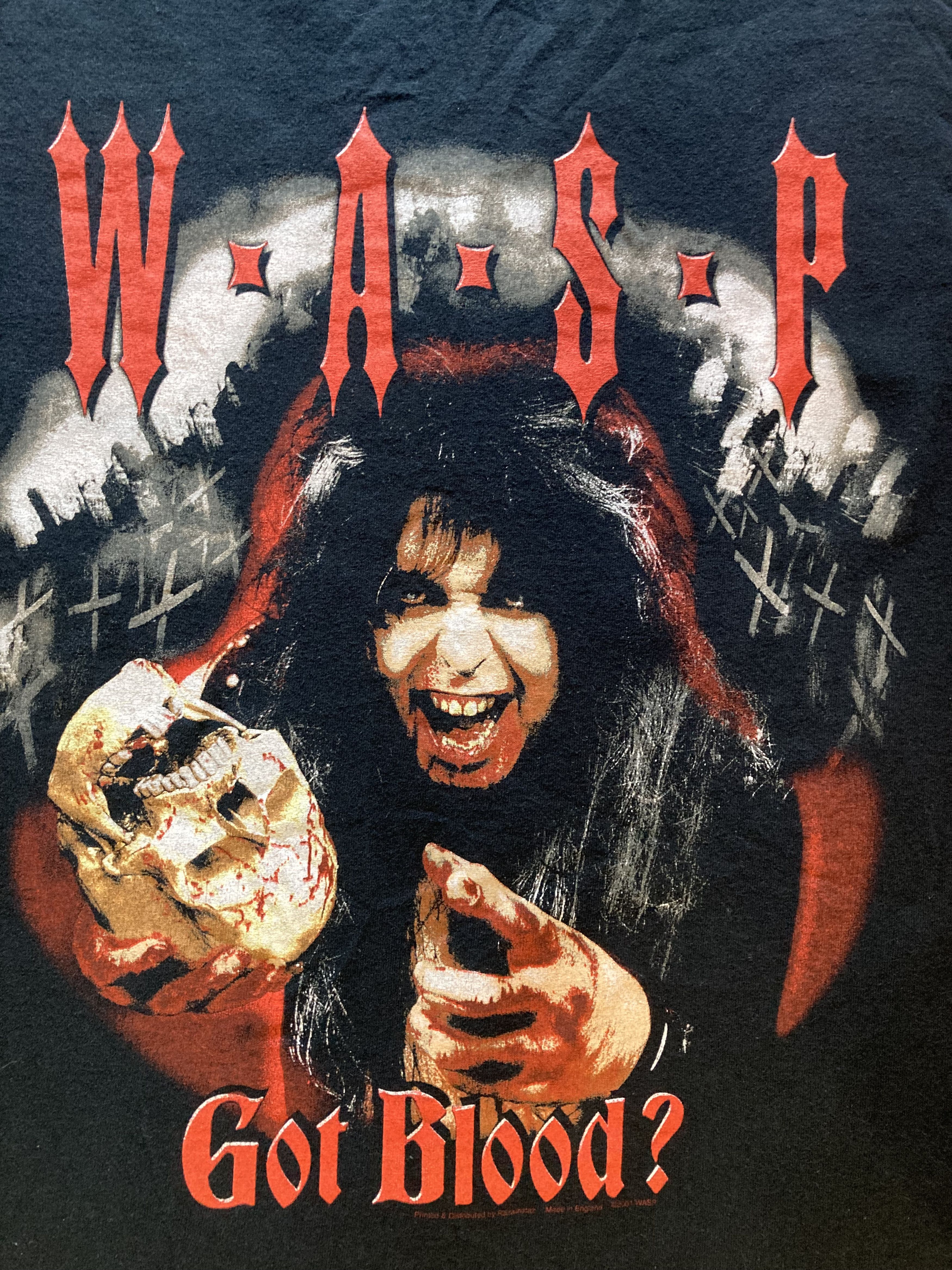 Band Tees Vintage W.A.S.P. “Got Blood” gory skull graphic 2001 Tee Size US XL / EU 56 / 4 - 5 Thumbnail