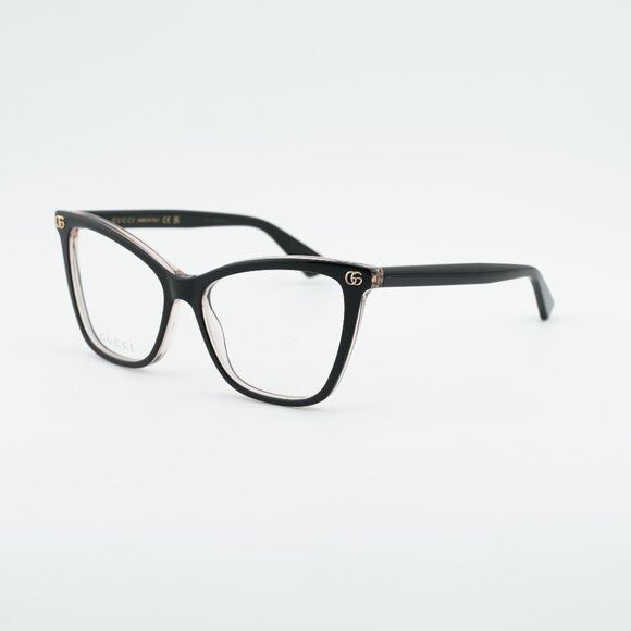 Gucci Gucci GG1817O 003 Eyeglasses Black 55mm Cat Eye Frame Size ONE SIZE - 1 Thumbnail