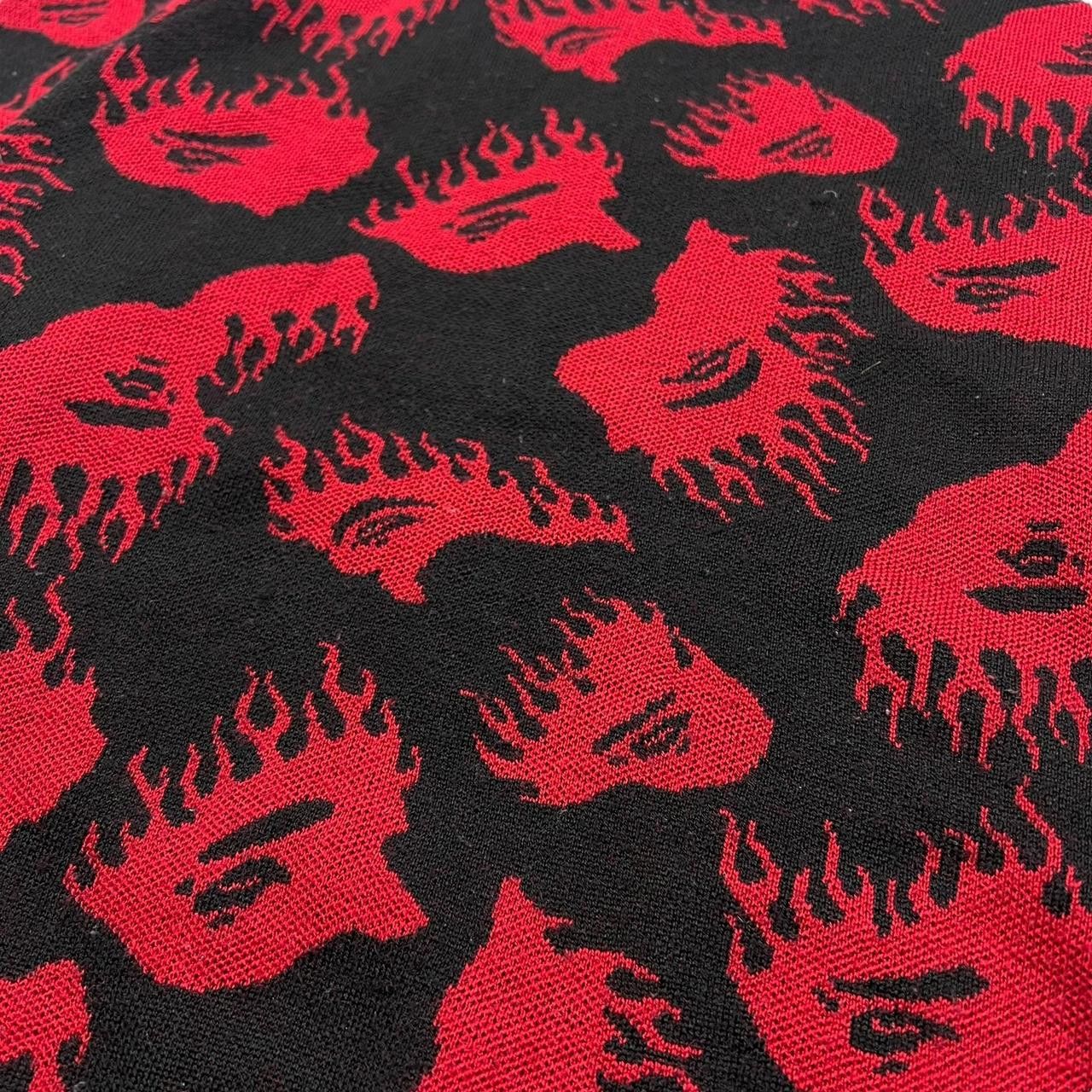 Bape Bape Fire Pattern Flaming Ape Head Knit Black & Red - Medium Size US M / EU 48-50 / 2 - 5 Thumbnail