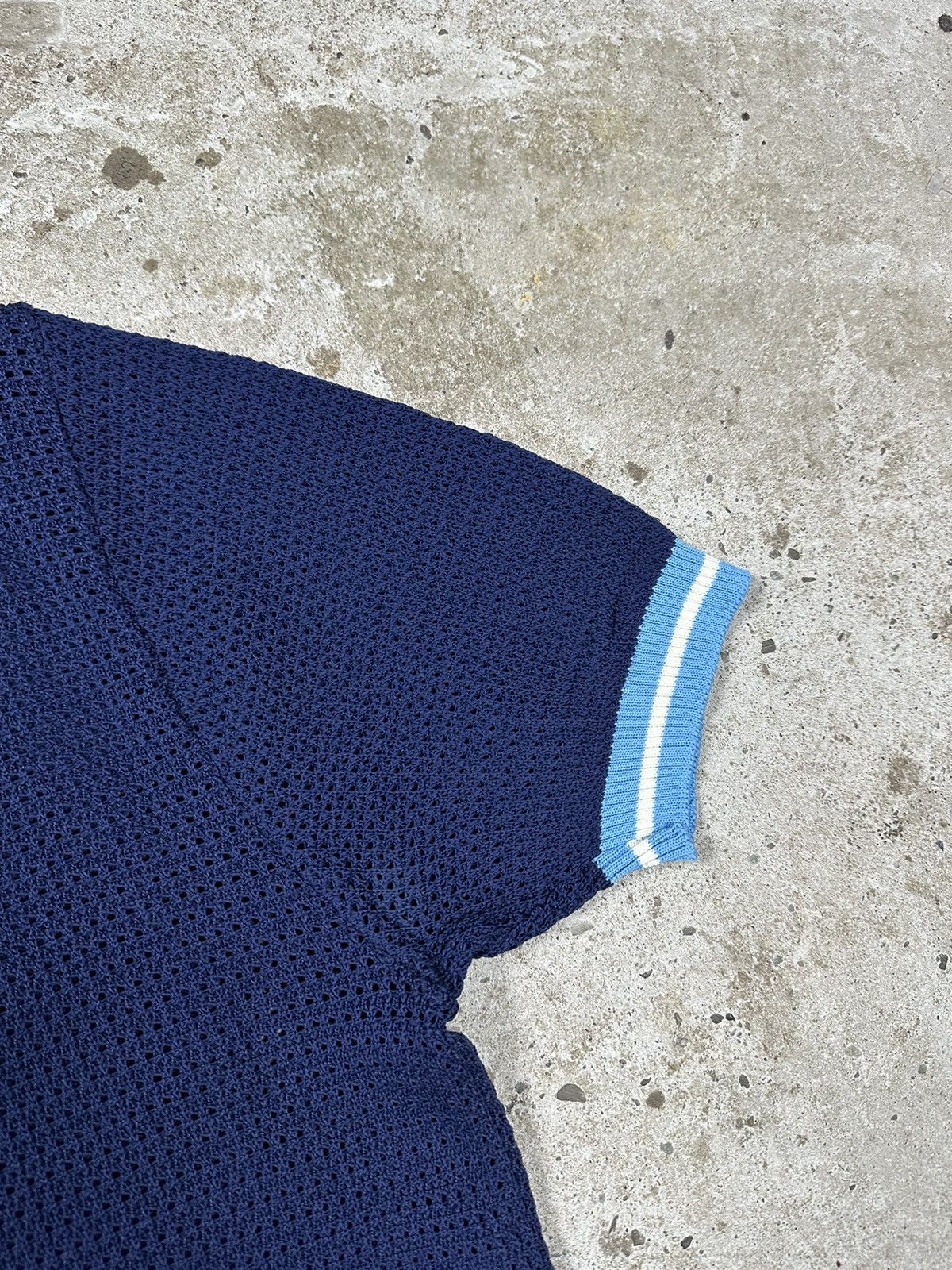 Japanese Brand × Vintage Vintage 90s Old Money Style Short Sleeve Mesh Polo Sweater Size US M / EU 48-50 / 2 - 4 Thumbnail