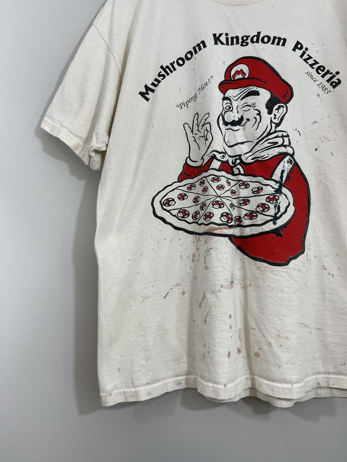 Vintage Super Mario Distressed Stained Pizzeria Tee Size US XL / EU 56 / 4 - 6 Thumbnail