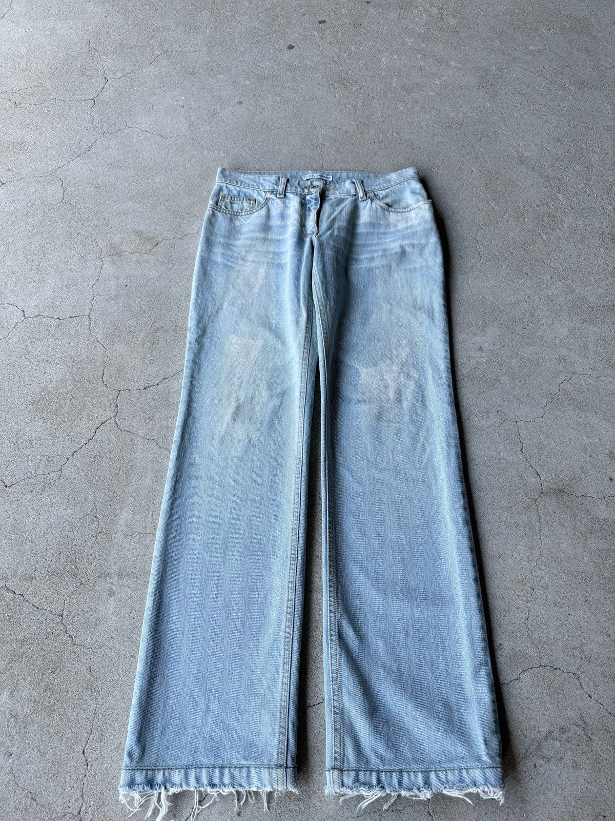 DOLCE&GABBANA ARCHIVE Paint Damage Straight Jeans 