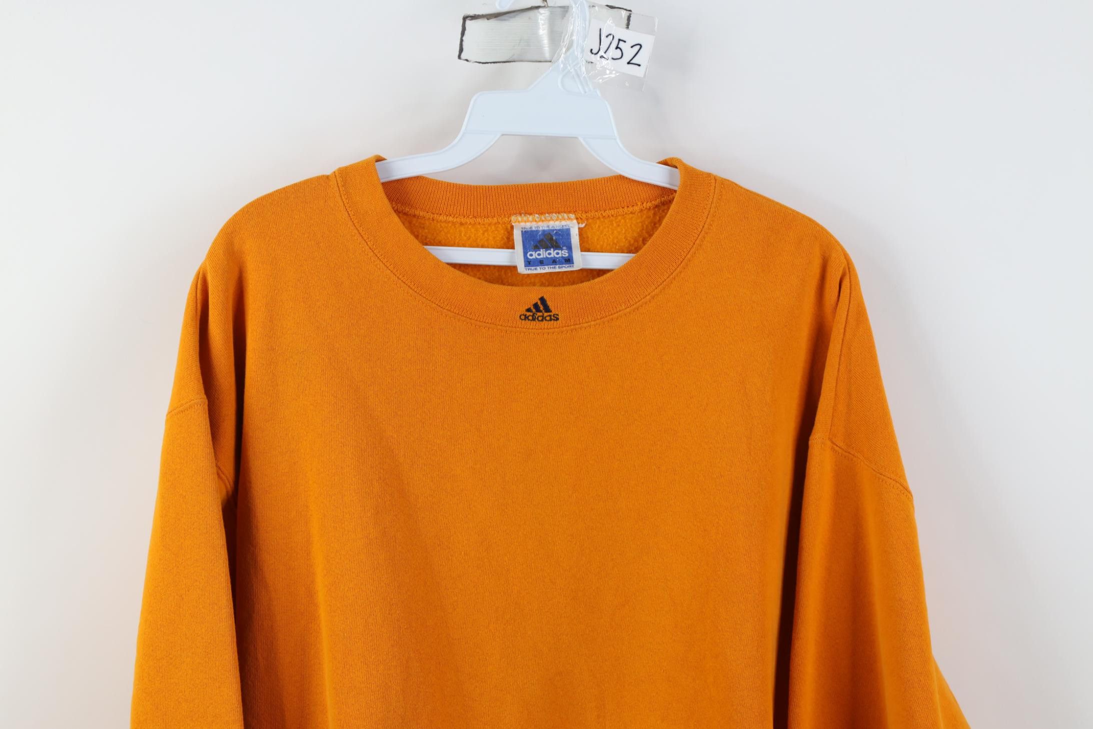 Adidas Vintage 90s Adidas Spell Out Center Logo Sweatshirt Orange Size US XL / EU 56 / 4 - 2 Thumbnail