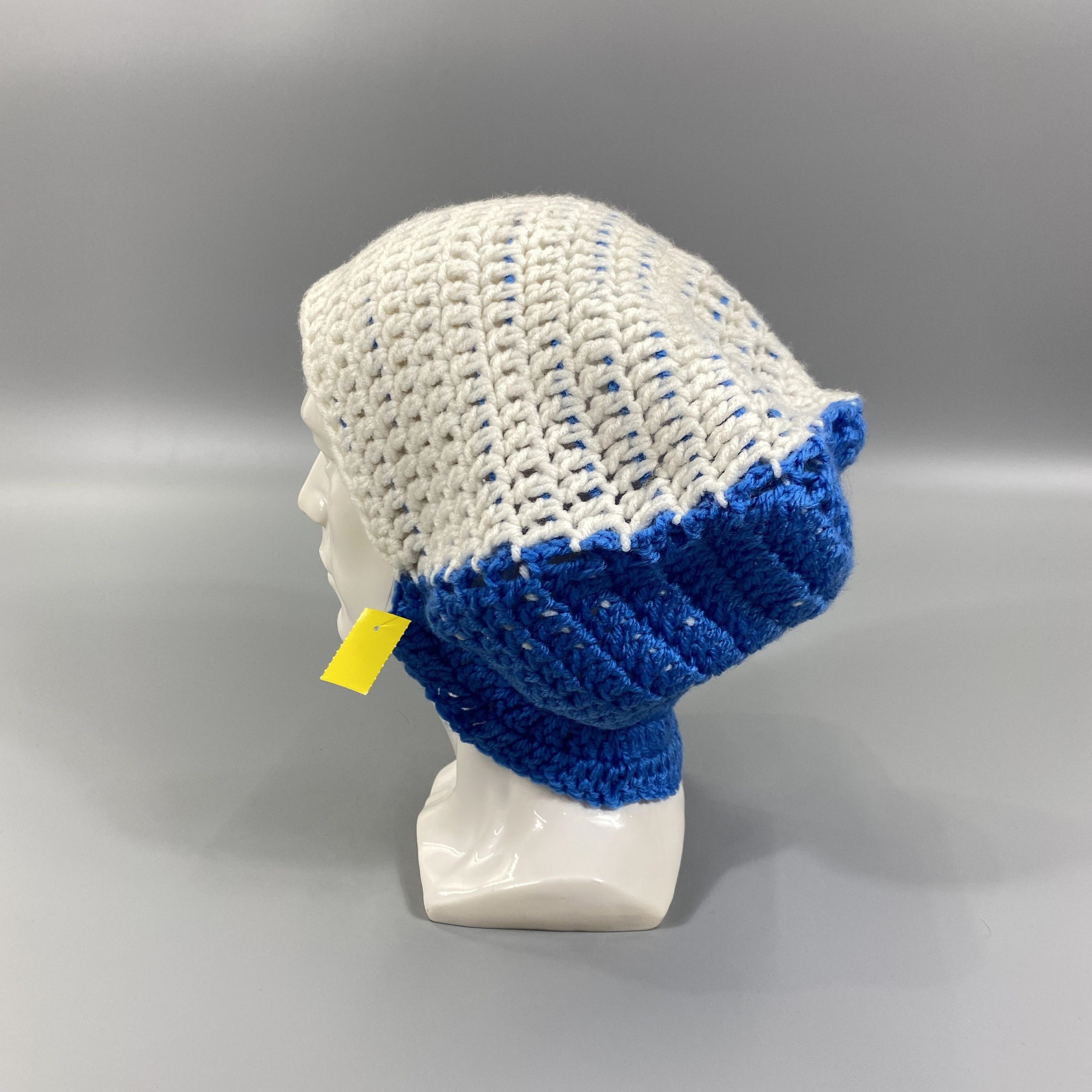 Japanese Brand Blue And White Knit Snow Cap Hat -BN925 Size ONE SIZE - 1 Thumbnail