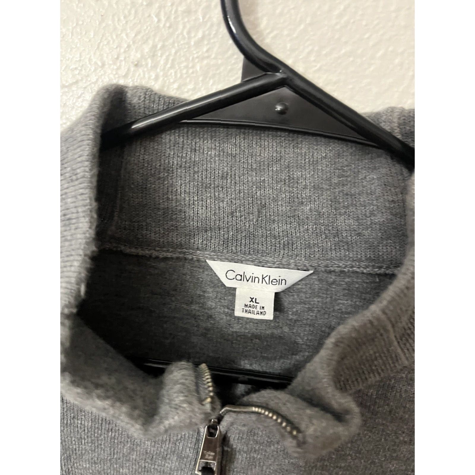 Calvin Klein VINTAGE Calvin Klein Jeans Sweatshirt 1/4 Zip Mock Neck XL Gray Mens Pullover '90s Size US XL / EU 56 / 4 - 2 Thumbnail