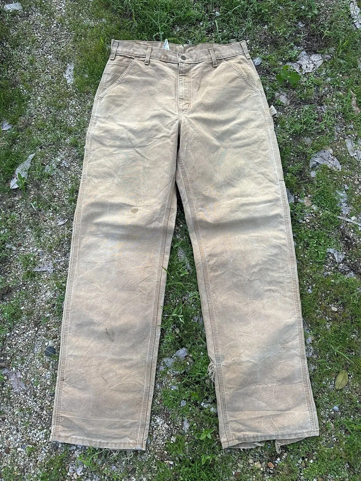 Carhartt FADED BROWN VINTAGE CARHARTT WORK WEAR MADE IN USA PANTS Size US 33 - 1 Thumbnail