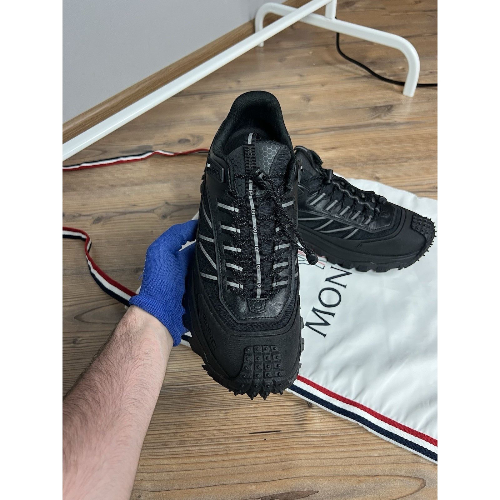 Moncler NWOB Moncler Trailgrip GTX Men`s Black Waterproof Sneakers Size US 10.5 / EU 43-44 - 5 Thumbnail