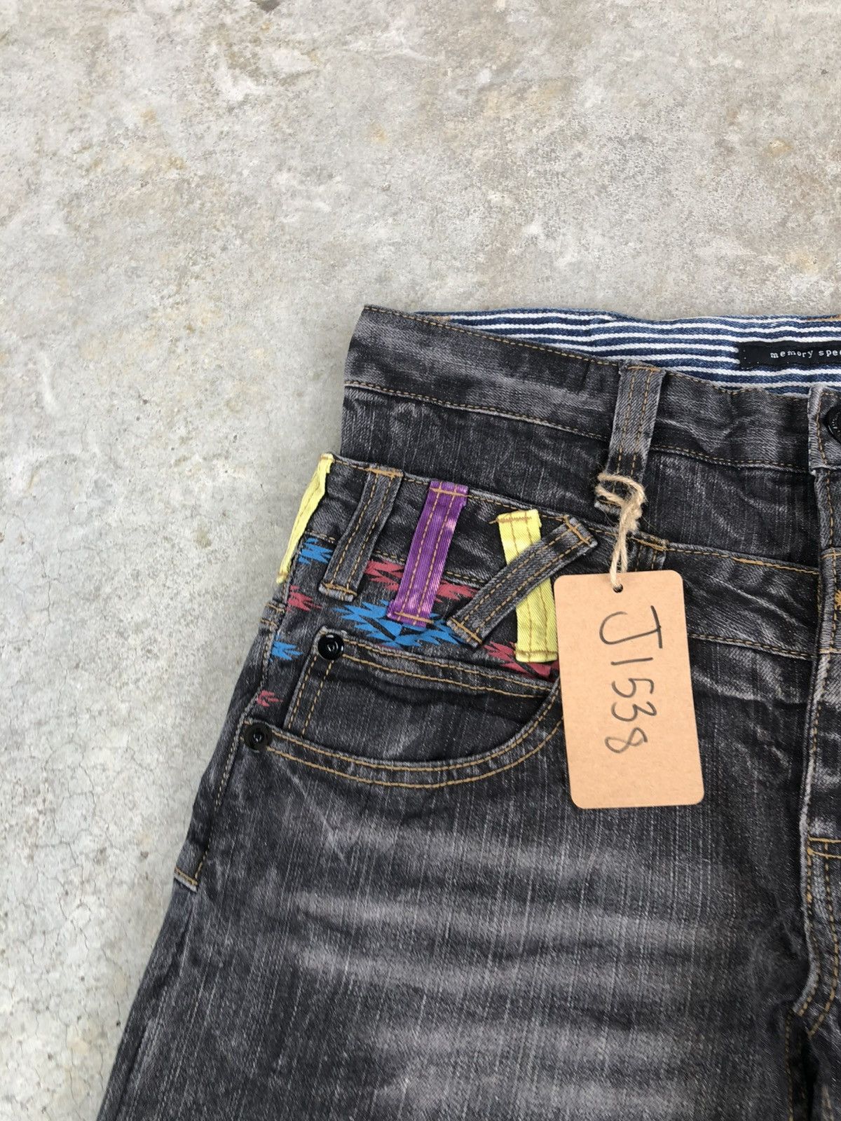 Kapital Navajo Embroidered Memory Special Double Waist Distressed Size US 31 - 16 Thumbnail