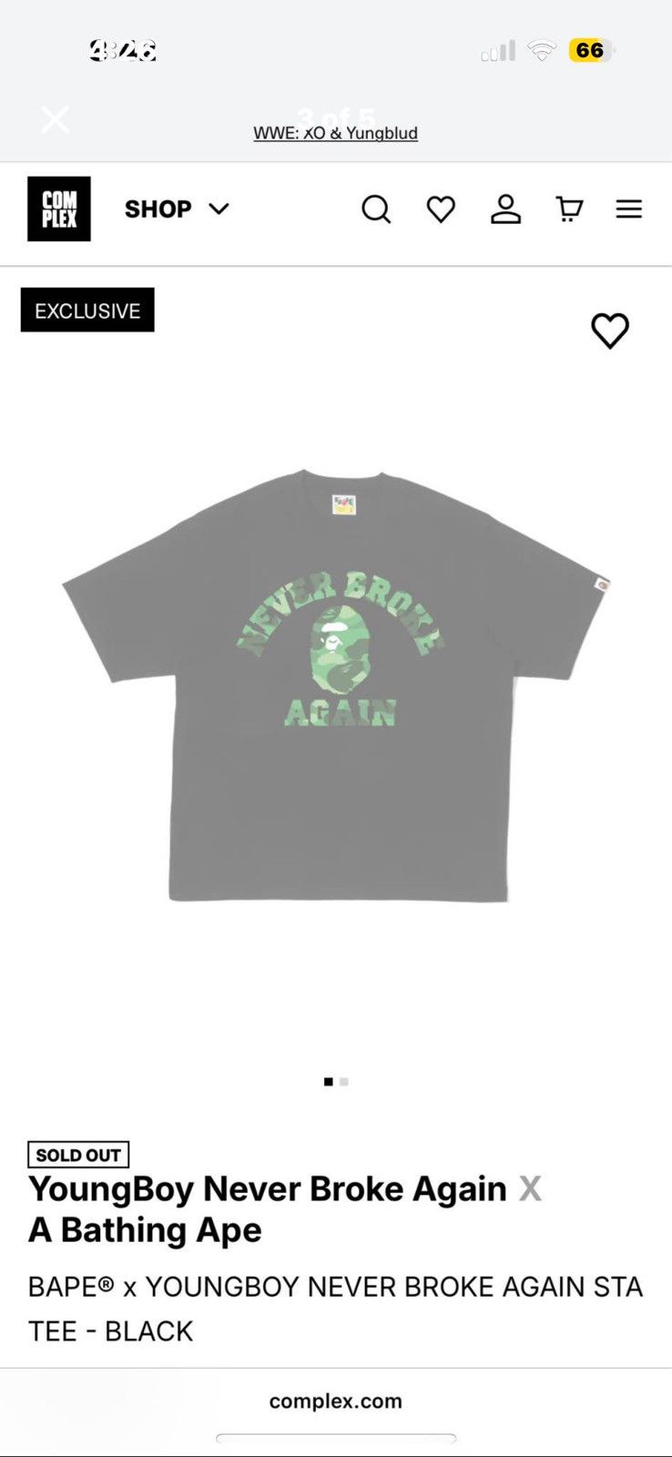 Bape Bape X Nba Youngboy Tee Size US S / EU 44-46 / 1 - 3 Thumbnail
