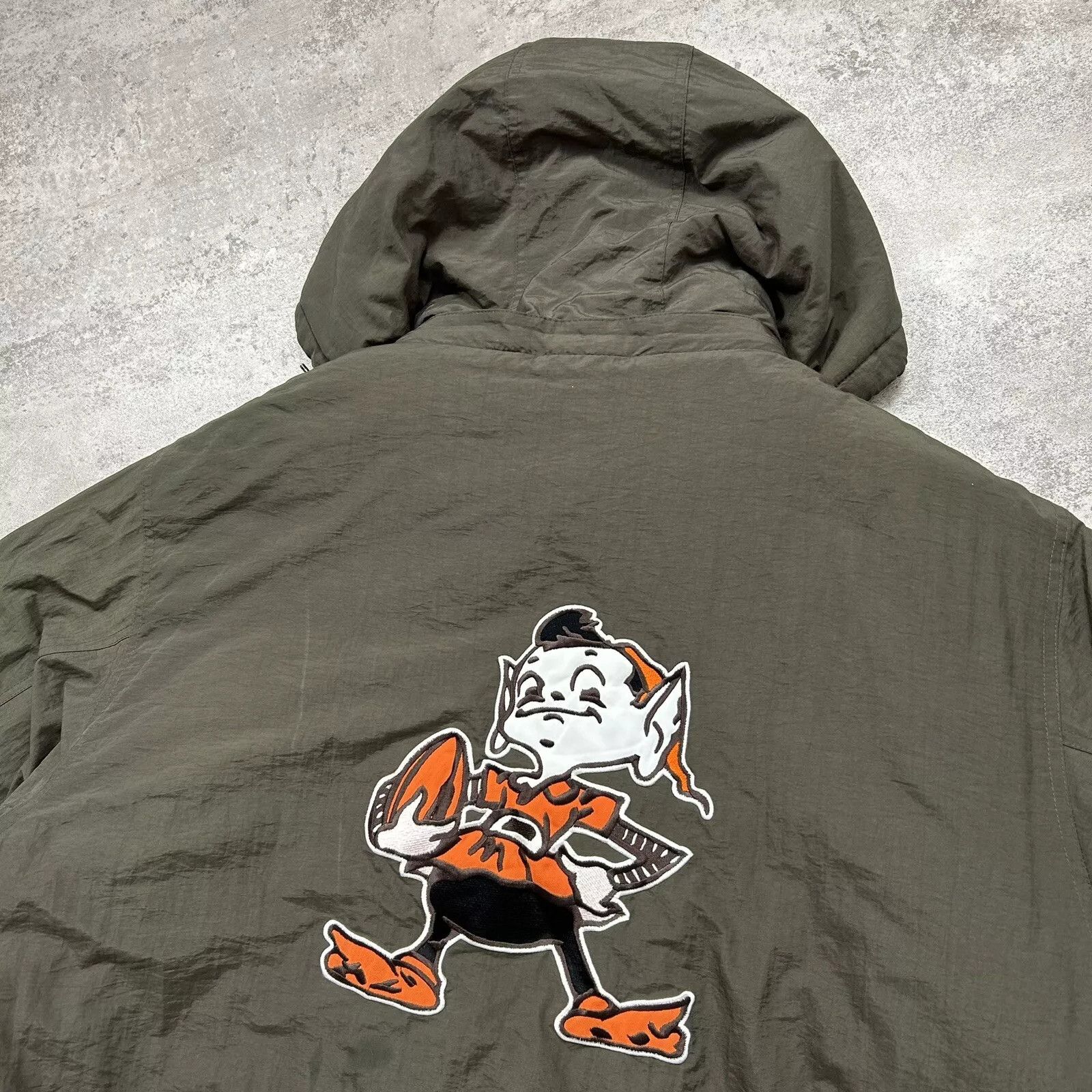 NFL × Reebok × Vintage 00s CLEVELAND BROWNS PUFFER JACKET GRIDIRON CLASSIC LOGO Size US XL / EU 56 / 4 - 3 Thumbnail