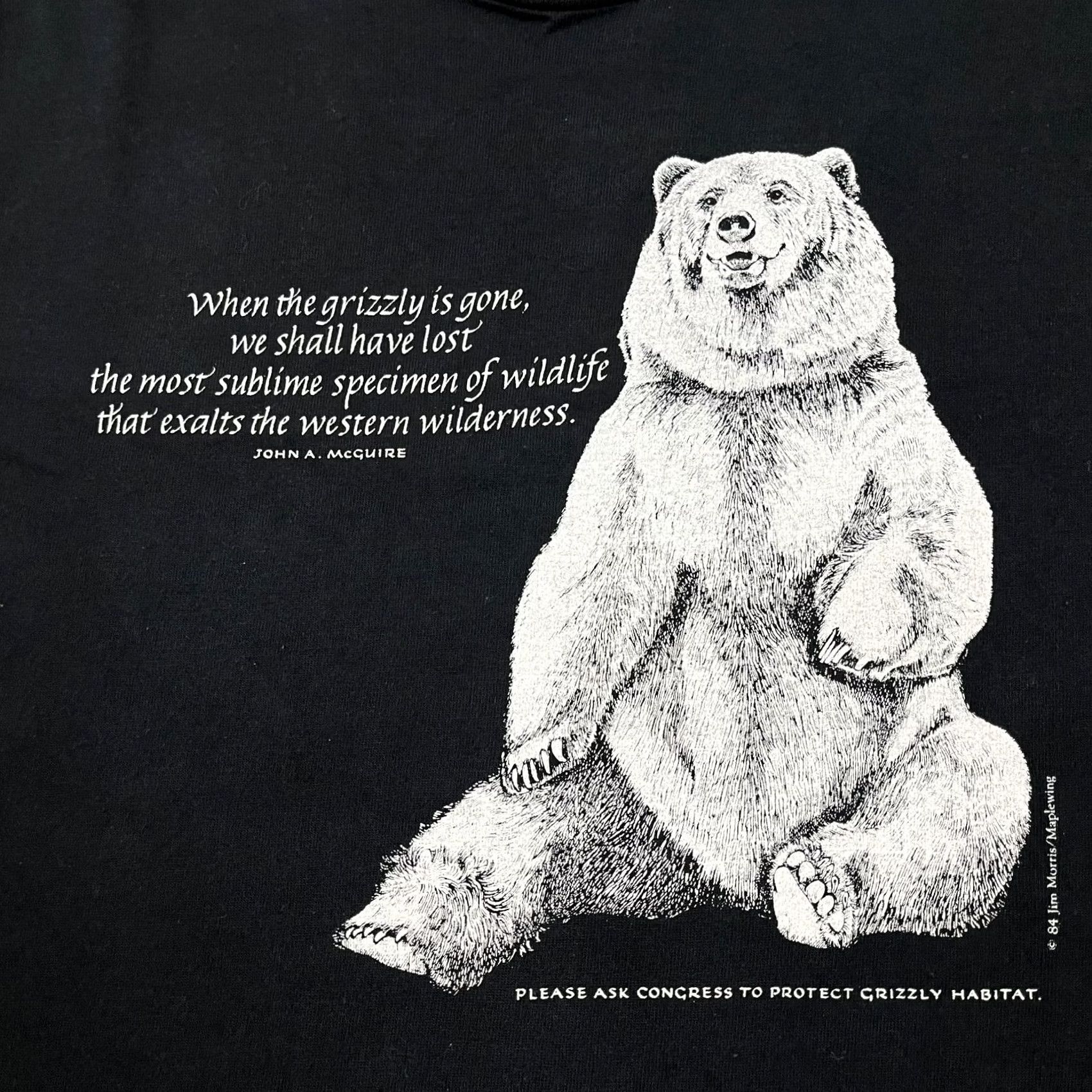 Anvil VINTAGE Jim Morris Shirt Mens M Black Grizzly Bear Nature Wildlife Made in USA Size US M / EU 48-50 / 2 - 2 Thumbnail