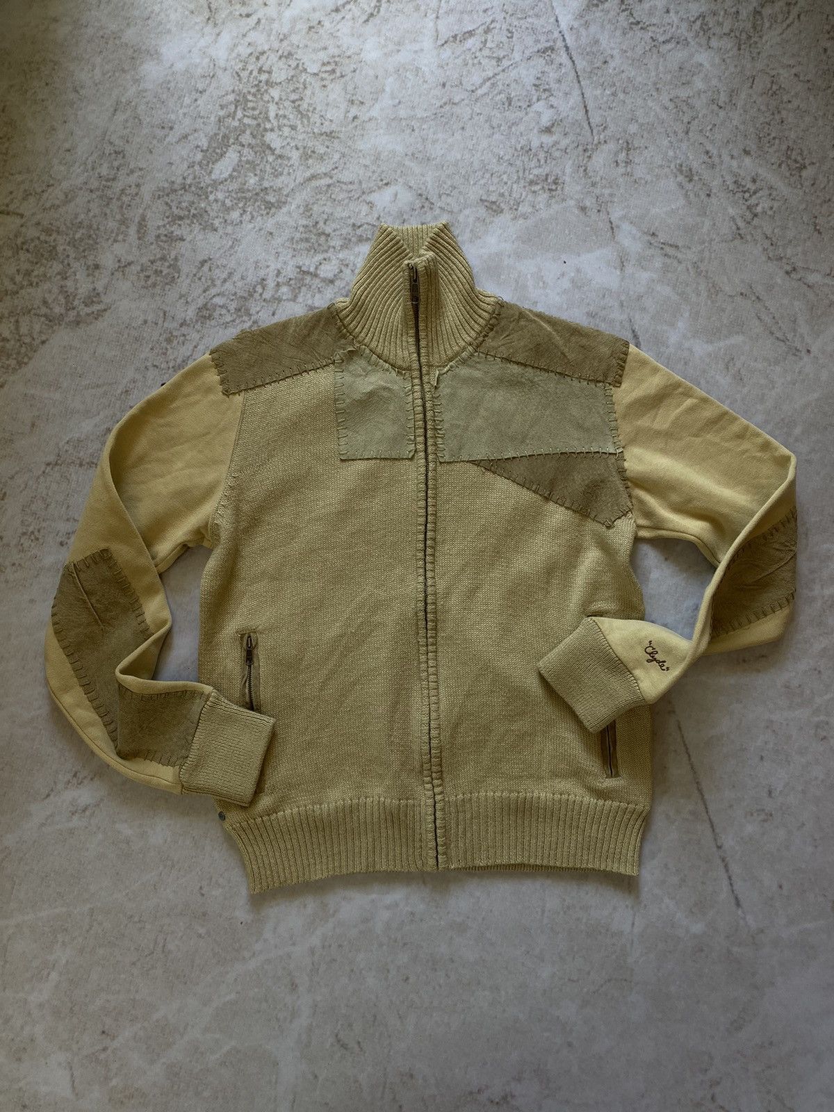 Puma Clyde Vintage Zip Sweater Jacket with leather inserts