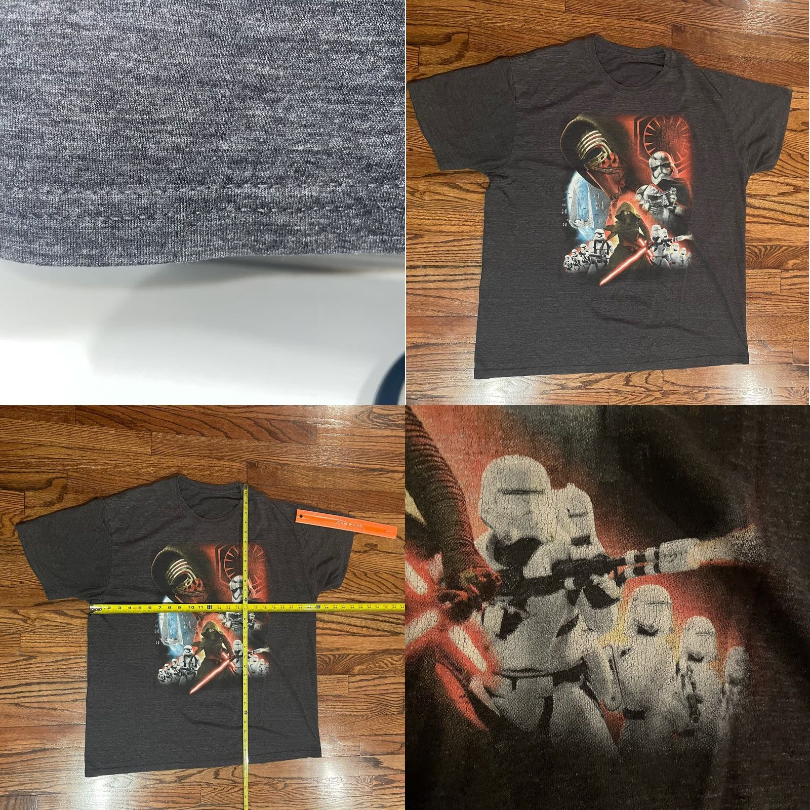 Star Wars Star Wars Storm Trooper T-Shirt Mens 2XL Heather Gray Knit Shirt - 24" Pit to Pit, 29.5" Length - Recycled Size US XXL / EU 58 / 5 - 9 Thumbnail