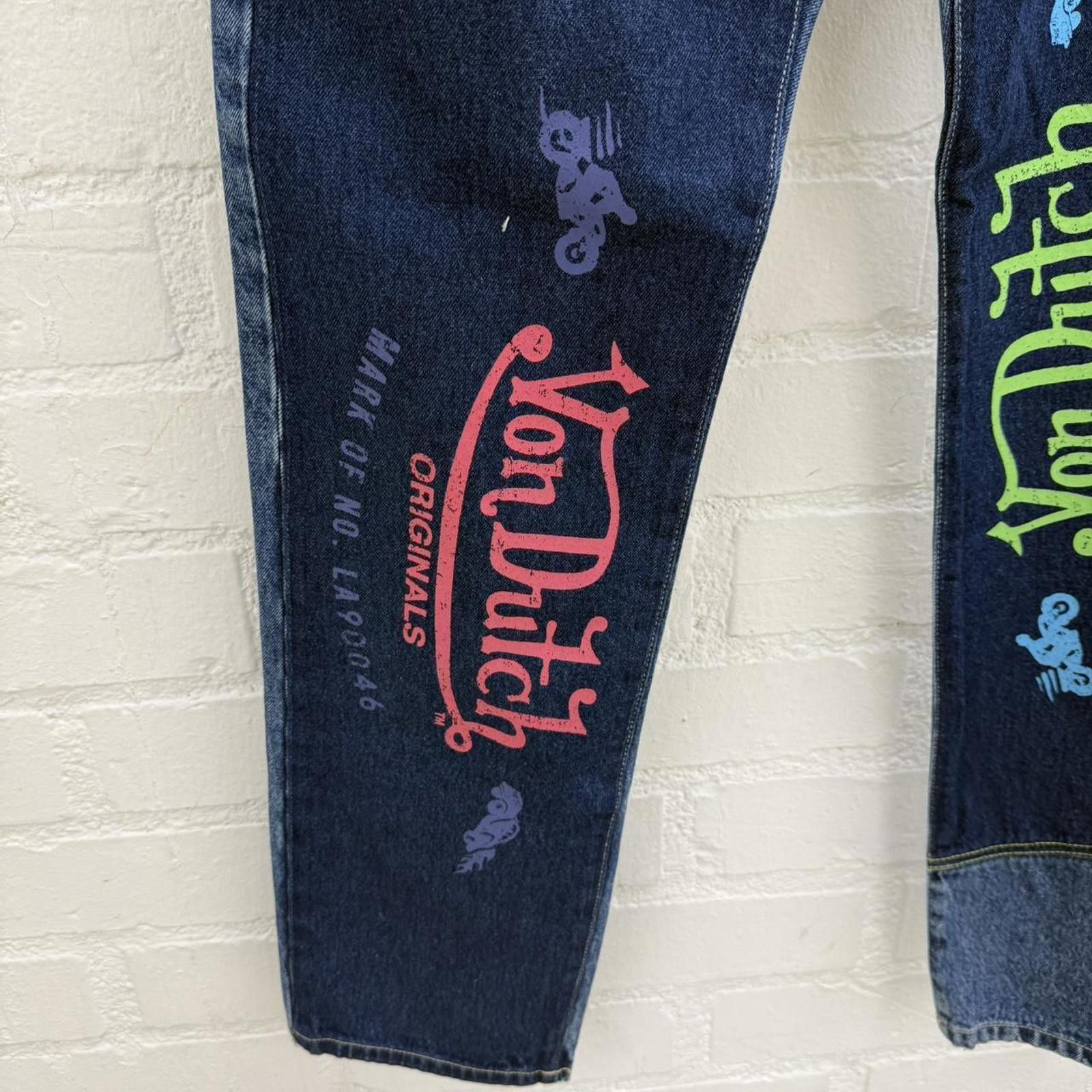Von Dutch Von Dutch Patchwork Jeans W38 L32 Graphic Logo Denim Size US 38 / EU 54 - 5 Thumbnail