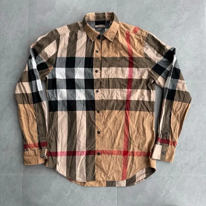 Burberry Burberry Khaki Long Sleeve Men's Shirt Size US S / EU 44-46 / 1 - 1 Thumbnail