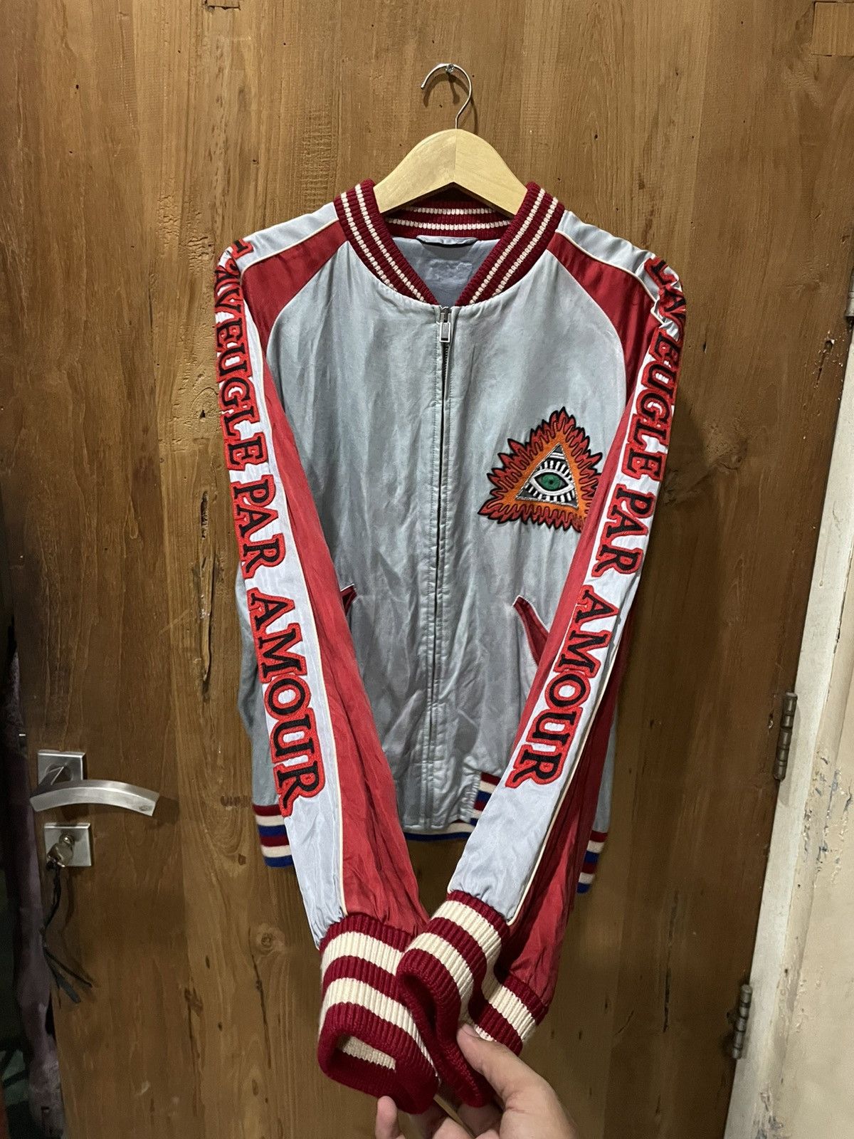 Gucci Gucci L’Aveugle Par Amour Silk Bomber Jacket 450924 Z401E Size US XL / EU 56 / 4 - 3 Thumbnail
