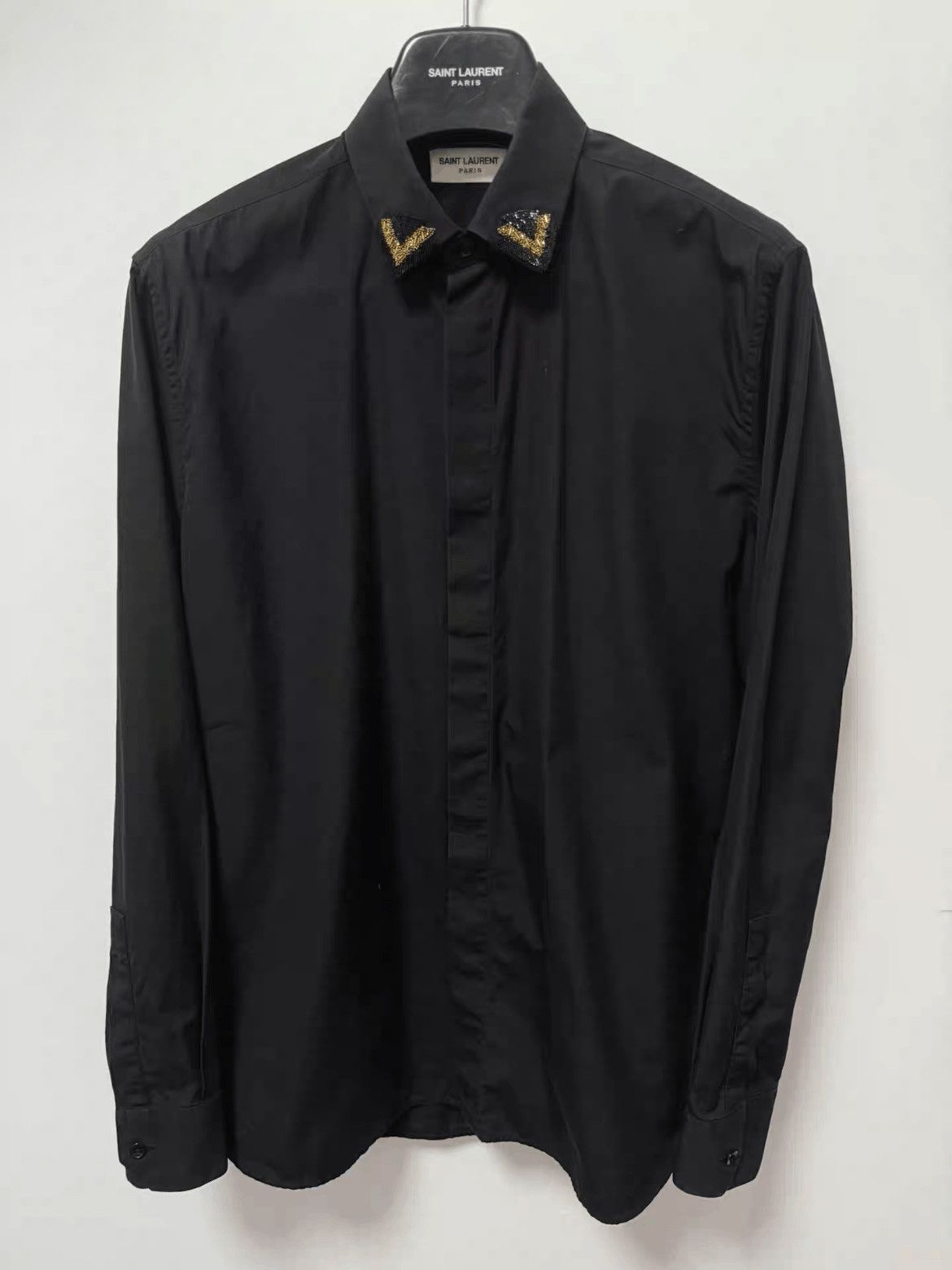 Saint Laurent Paris Sz 39 Saint Laurent Paris 19AW Runway Jewlery Neck Shirt Size US M / EU 48-50 / 2 - 1 Thumbnail