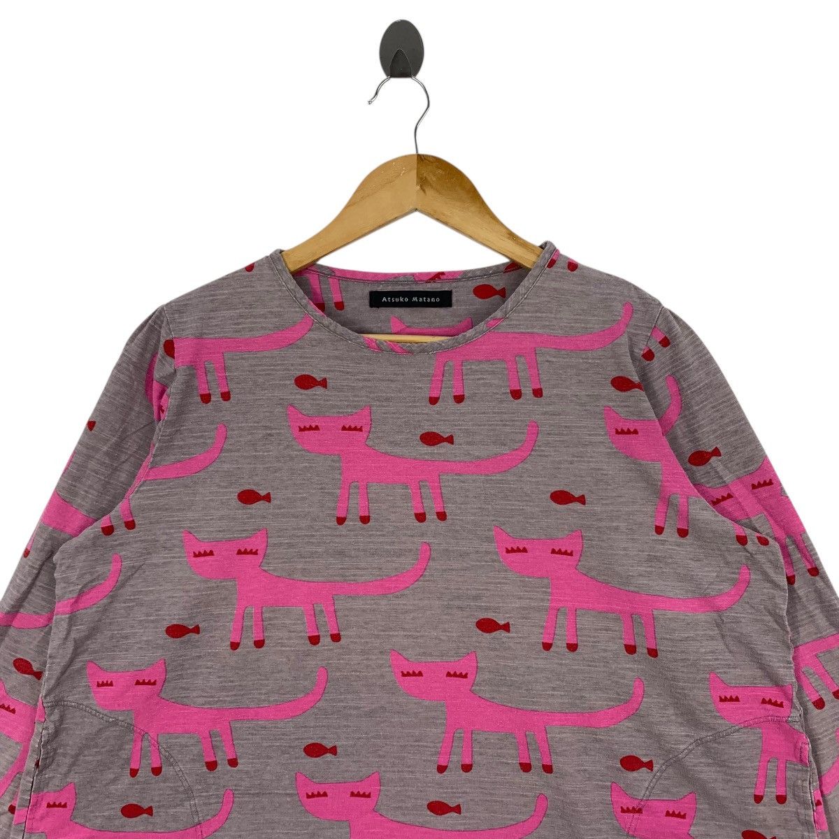 Japanese Brand ATSUKO MATANO Cats Overprint Japanese Brand Oversize Tshirt Size US L / EU 52-54 / 3 - 3 Thumbnail