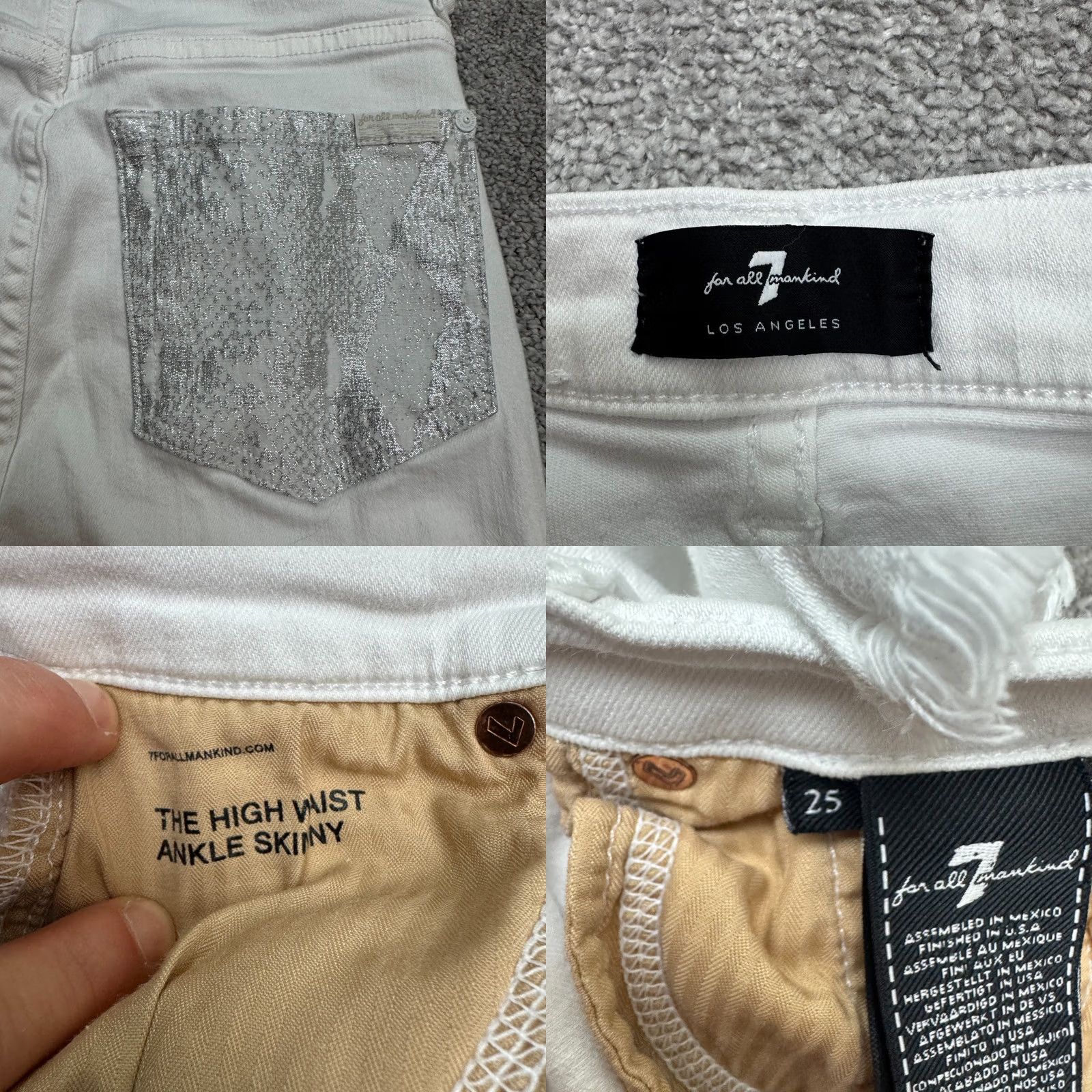 7 For All Mankind 7 For All Mankind The High Waist Ankle Skinny Denim Jeans Women 25 White Raw Hem Slim 5-Pocket Mens Womens Boys Girls City Streetwear Vintage No Size 42" / US 20 - 8 Thumbnail