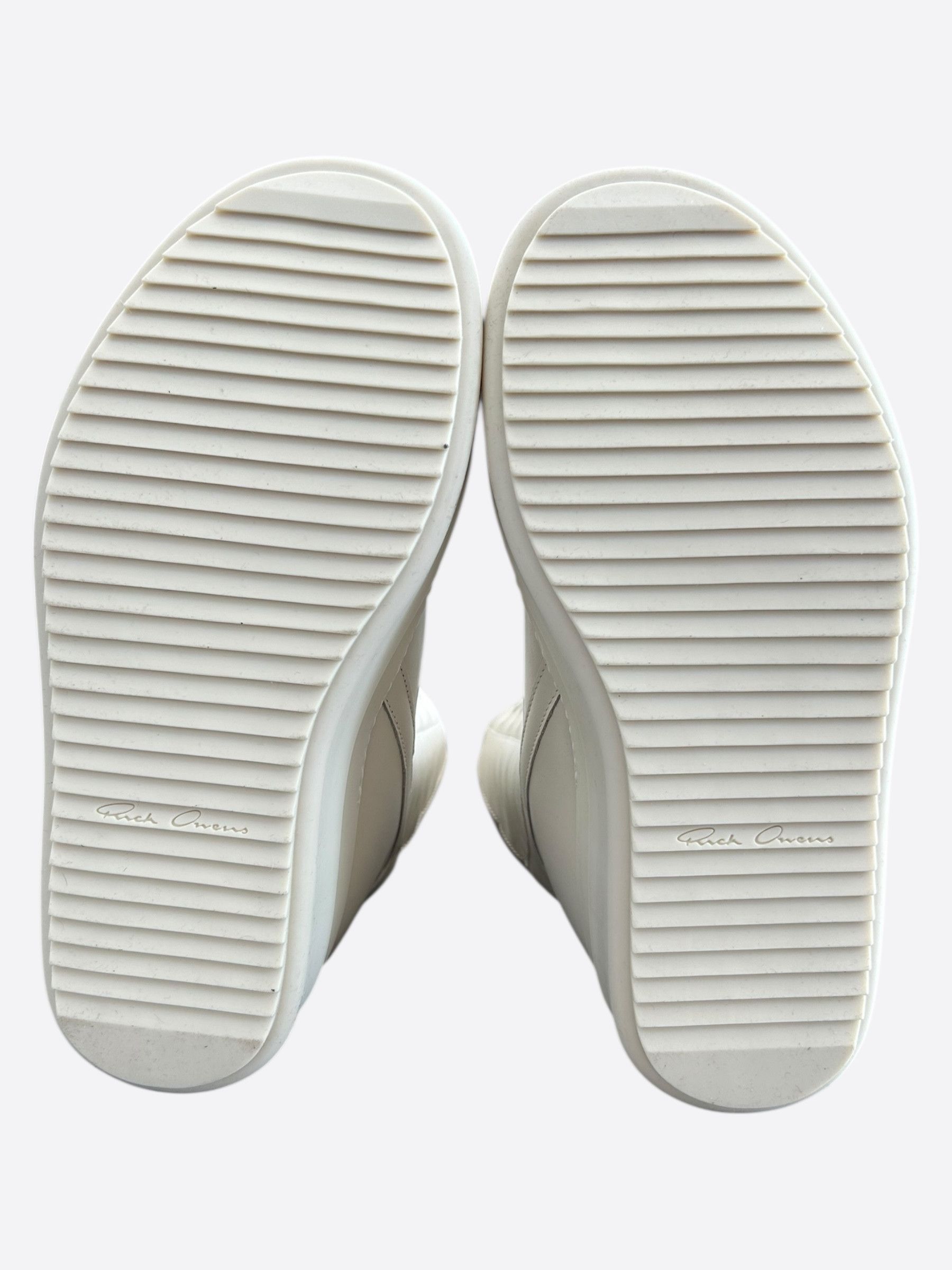 Rick Owens Rick Owens White Mega Geobaskets Size US 7 / EU 40 - 7 Thumbnail