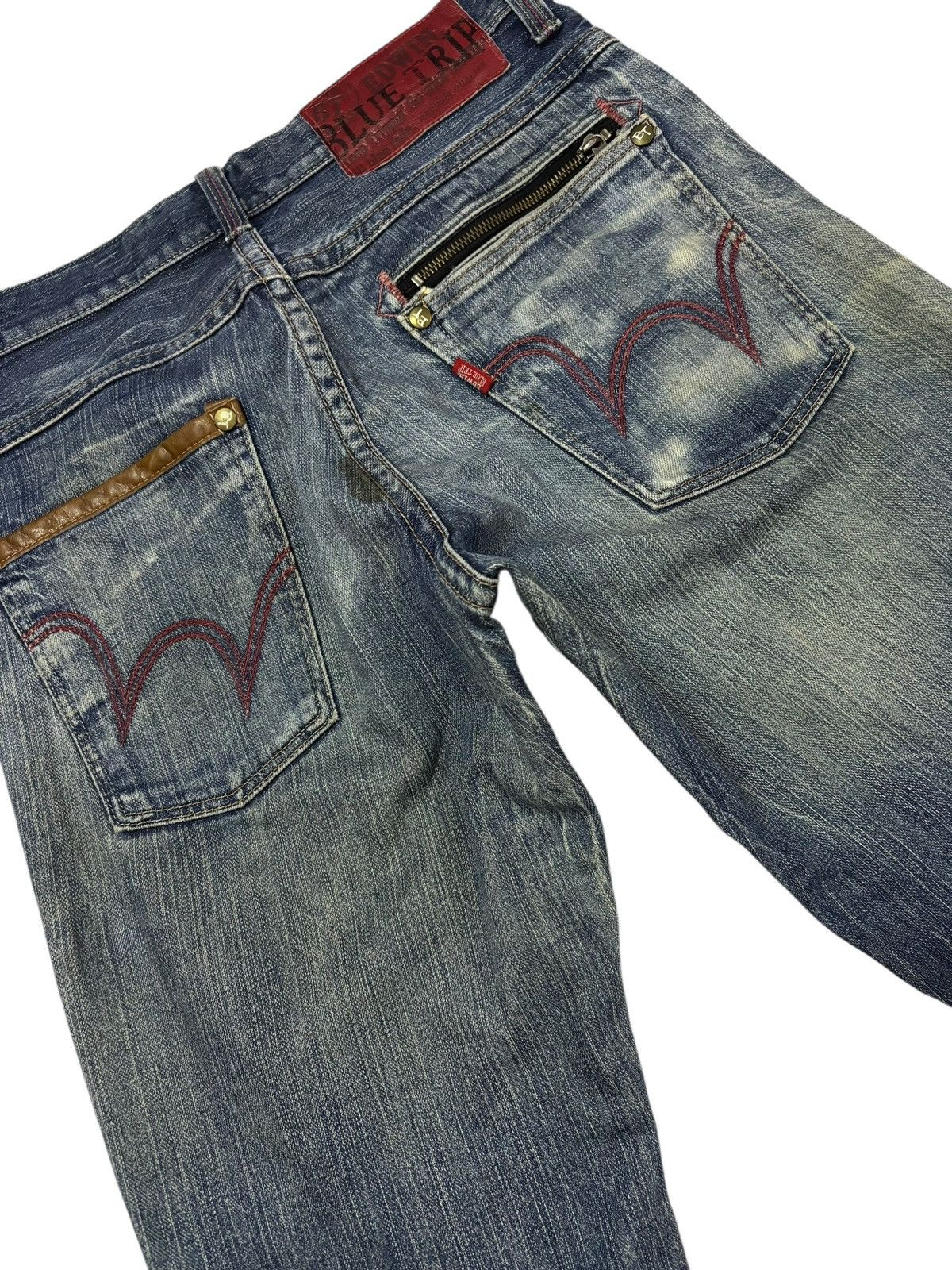Edwin Vtg Edwin Blue Trip Japan Distressed Jeans Size US 30 / EU 46 - 6 Thumbnail