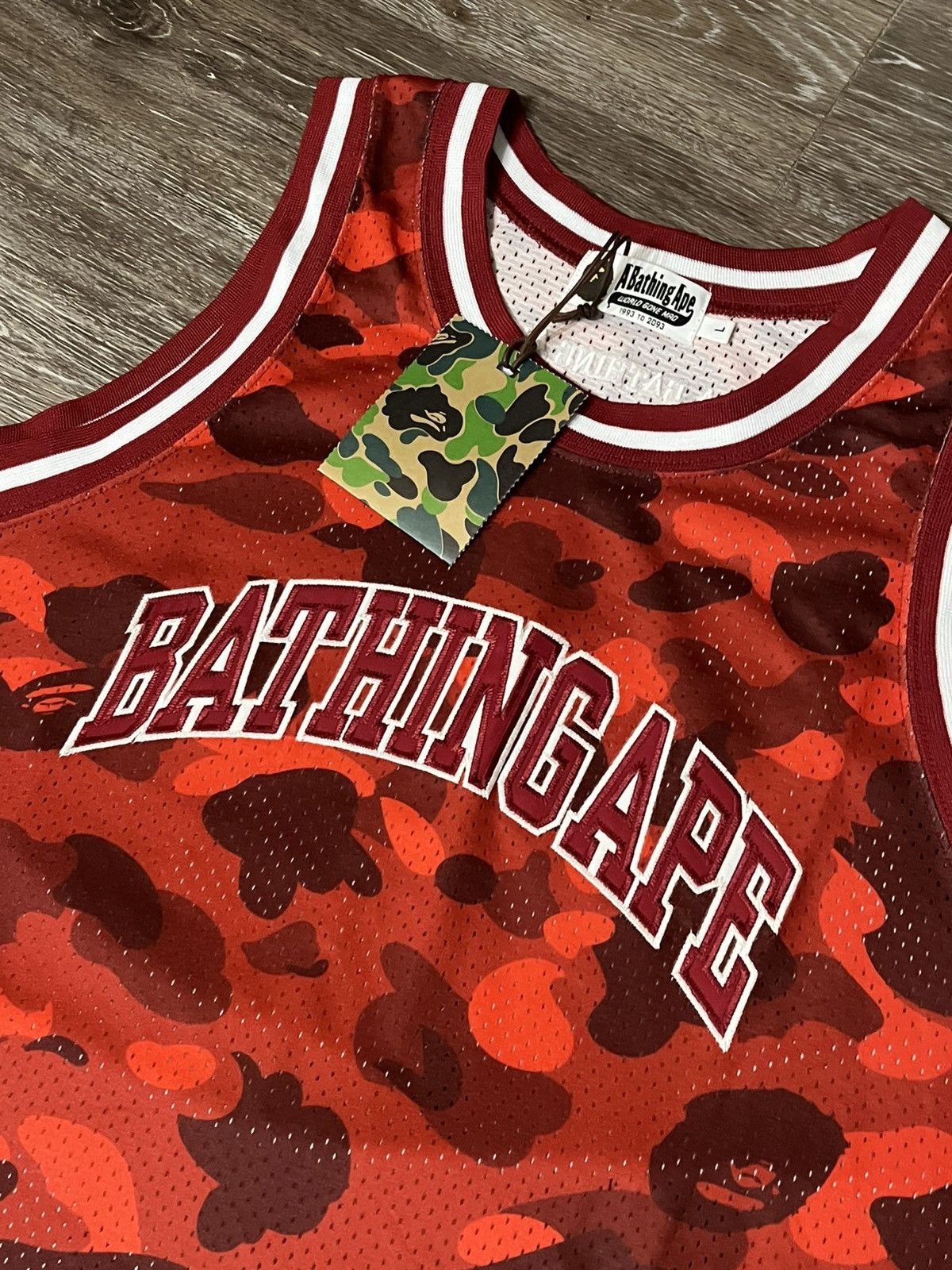 Bape A Bathing Ape Red ABC Camo Jersey New With Tags Size US L / EU 52-54 / 3 - 2 Thumbnail