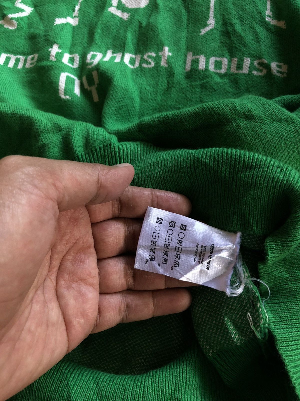 If Six Was Nine × Japanese Brand × Le Grande Bleu (L.G.B.) JAPANESE STYLE OY “ WELCOME TO GHOST HOUSE” SKLETON KNIT Size US L / EU 52-54 / 3 - 6 Thumbnail