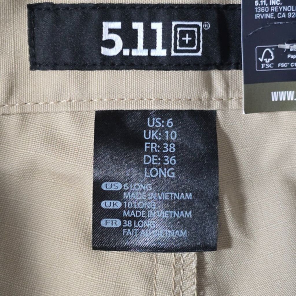 5.11 511 Tactical Pants Womens 6 Long Brown‎ Taclite Cargo New Size 28" / US 6 / IT 42 - 6 Thumbnail