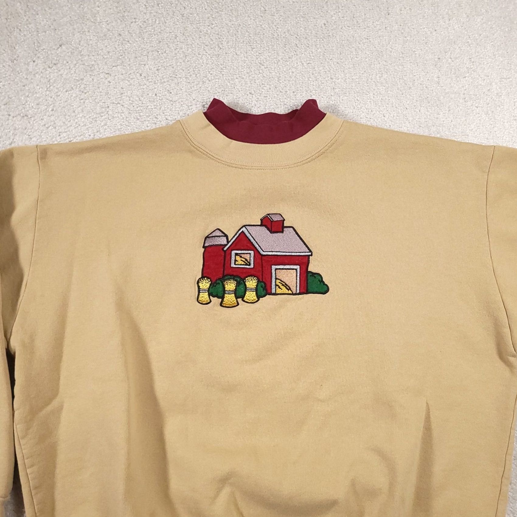 Vintage VINTAGE Ginnis Girls Sweatshirt Pullover Women M Brown Embroidered Farm 90s Western USA Made Size M / US 6-8 / IT 42-44 - 3 Thumbnail