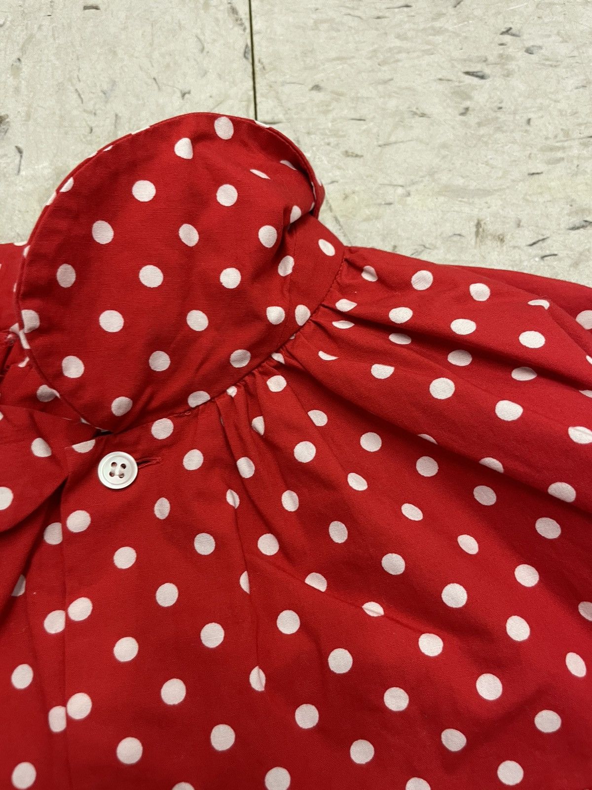 Comme des Garcons SHIRT Polka Dot Print Button Up Collar Cotton Size L / US 10 / IT 46 - 4 Thumbnail