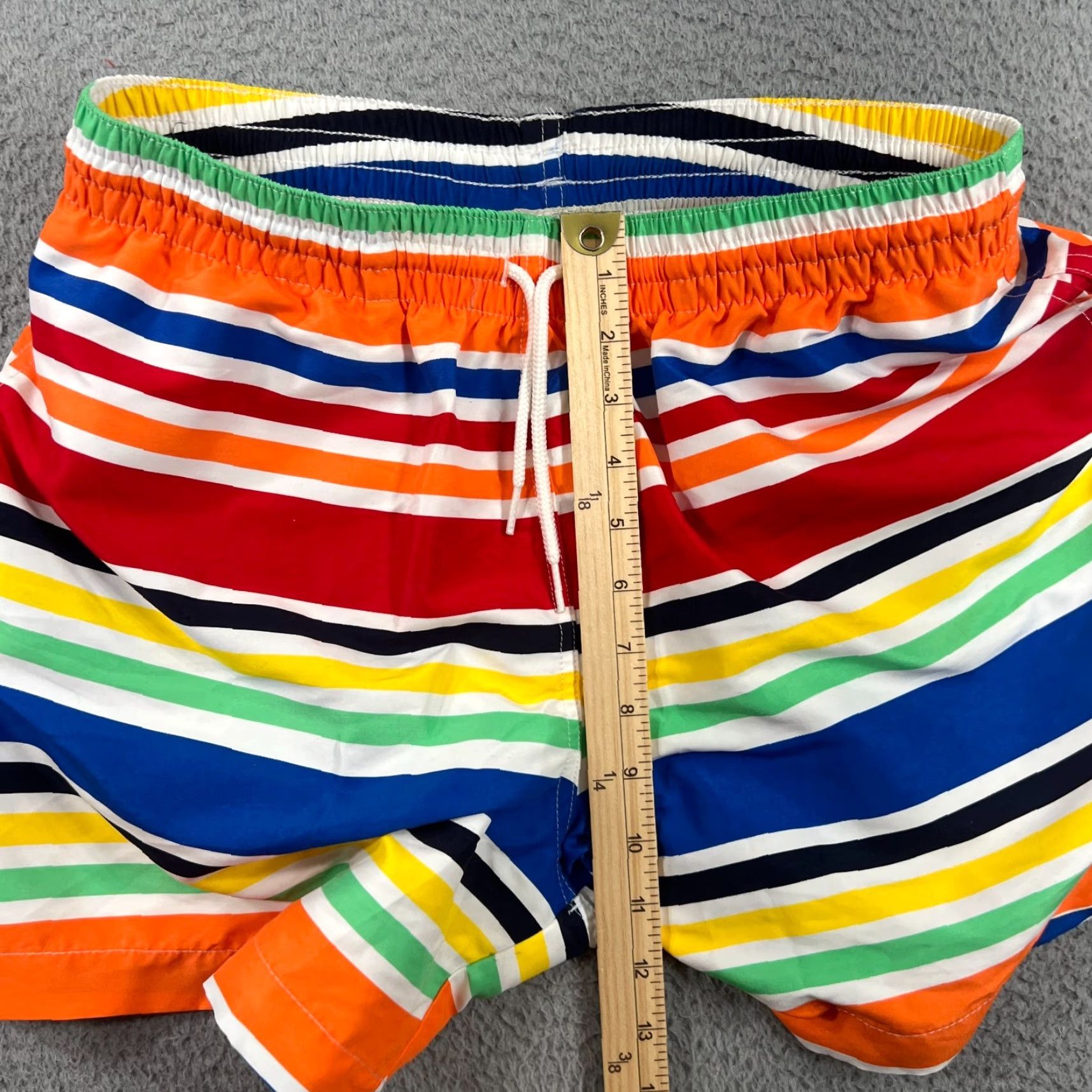 Chubbies Chubbies Brand Men Bottom Swim Trunks Lined Striped Blue White Red Yellow Colorful Pattern Size L Size US 33 - 5 Thumbnail