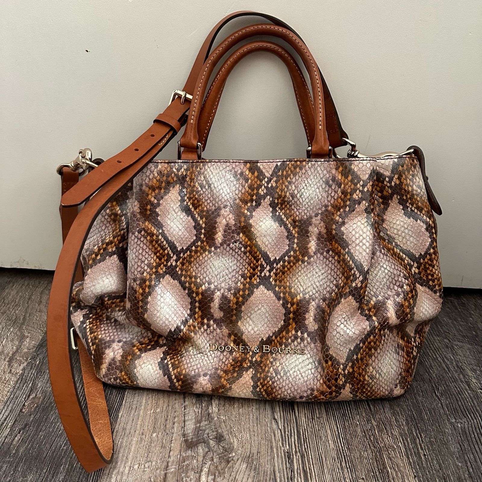 Dooney & Bourke Dooney & Bourke City Python Embossed Leather Barlow Satchel Size ONE SIZE - 3 Thumbnail