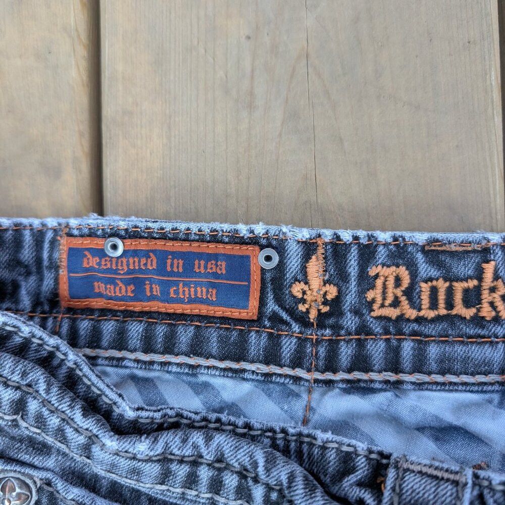 Rock Revival Rock Revival Jeans Men's 36 Blue Denim Dark Wash Faded Dist Size US 36 / EU 52 - 5 Thumbnail