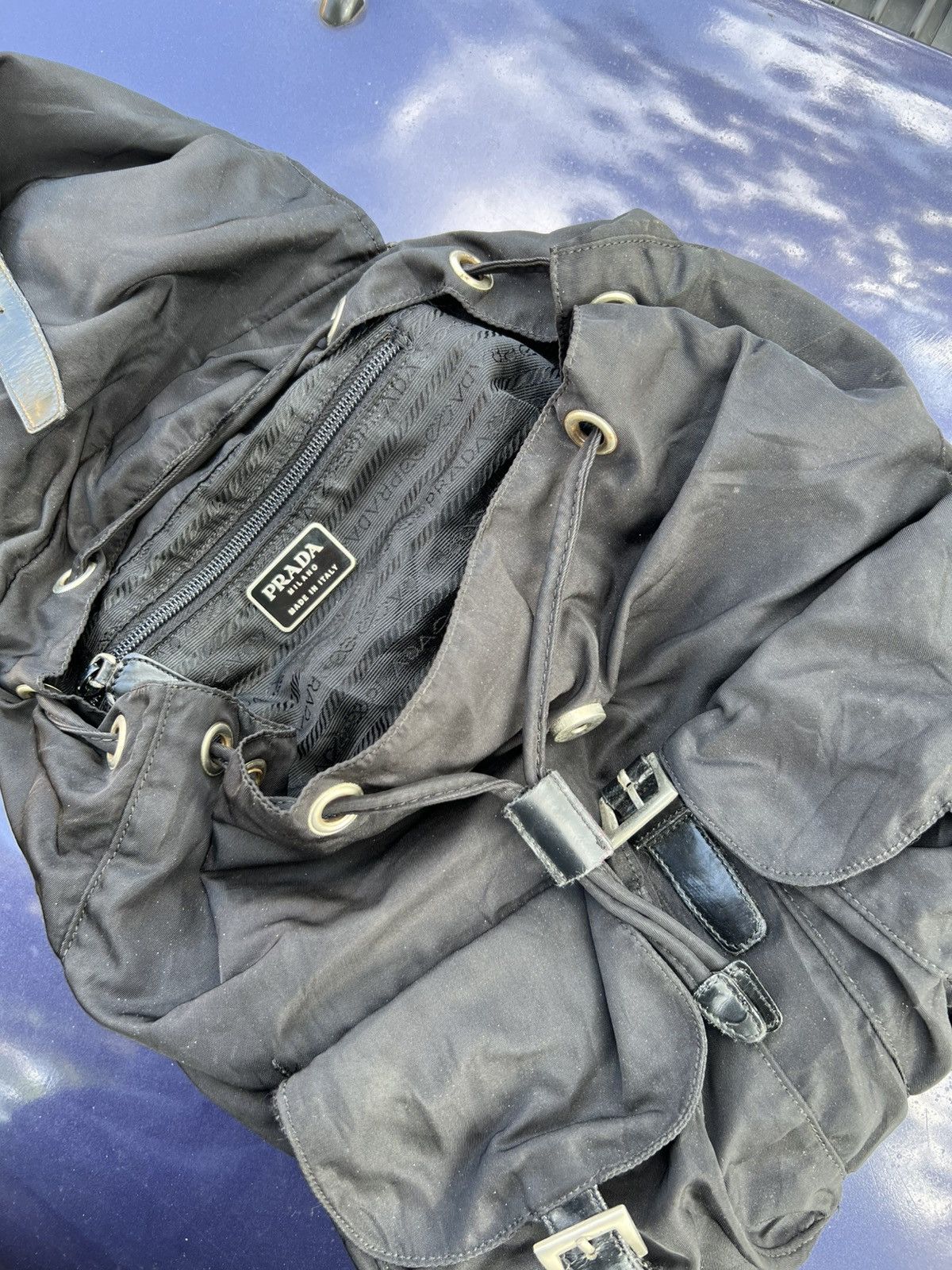 Prada × Vintage Vintage Prada Black Backpack Size ONE SIZE - 7 Thumbnail