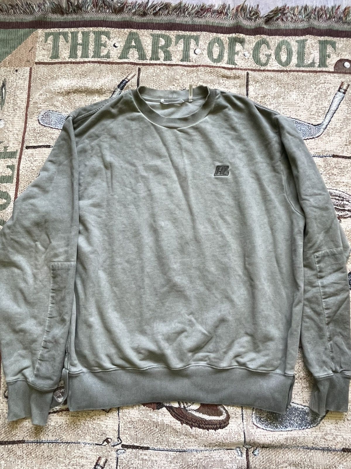 Helmut Lang Helmut Lang Green Crewneck Size US L / EU 52-54 / 3 - 1 Thumbnail
