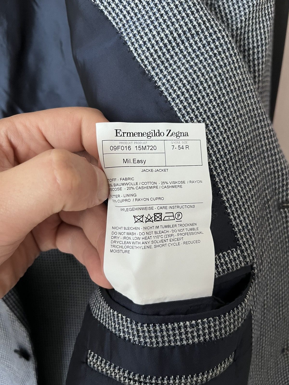 Ermenegildo Zegna Ermenegildo Zegna Cotton/Cashmere Blazer 7-54R Size 54R - 8 Thumbnail