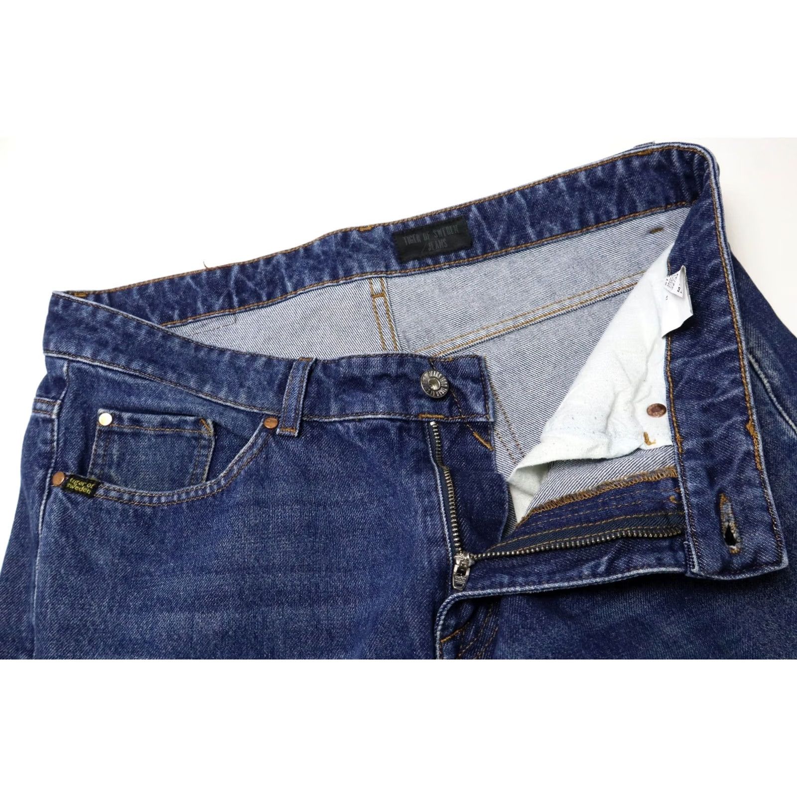 Tiger of Sweden TIGER OF SWEDEN Jeans Straight Men W32/L34 Blue Denim Whiskers Faded Zip Fly Size US 32 / EU 48 - 4 Thumbnail