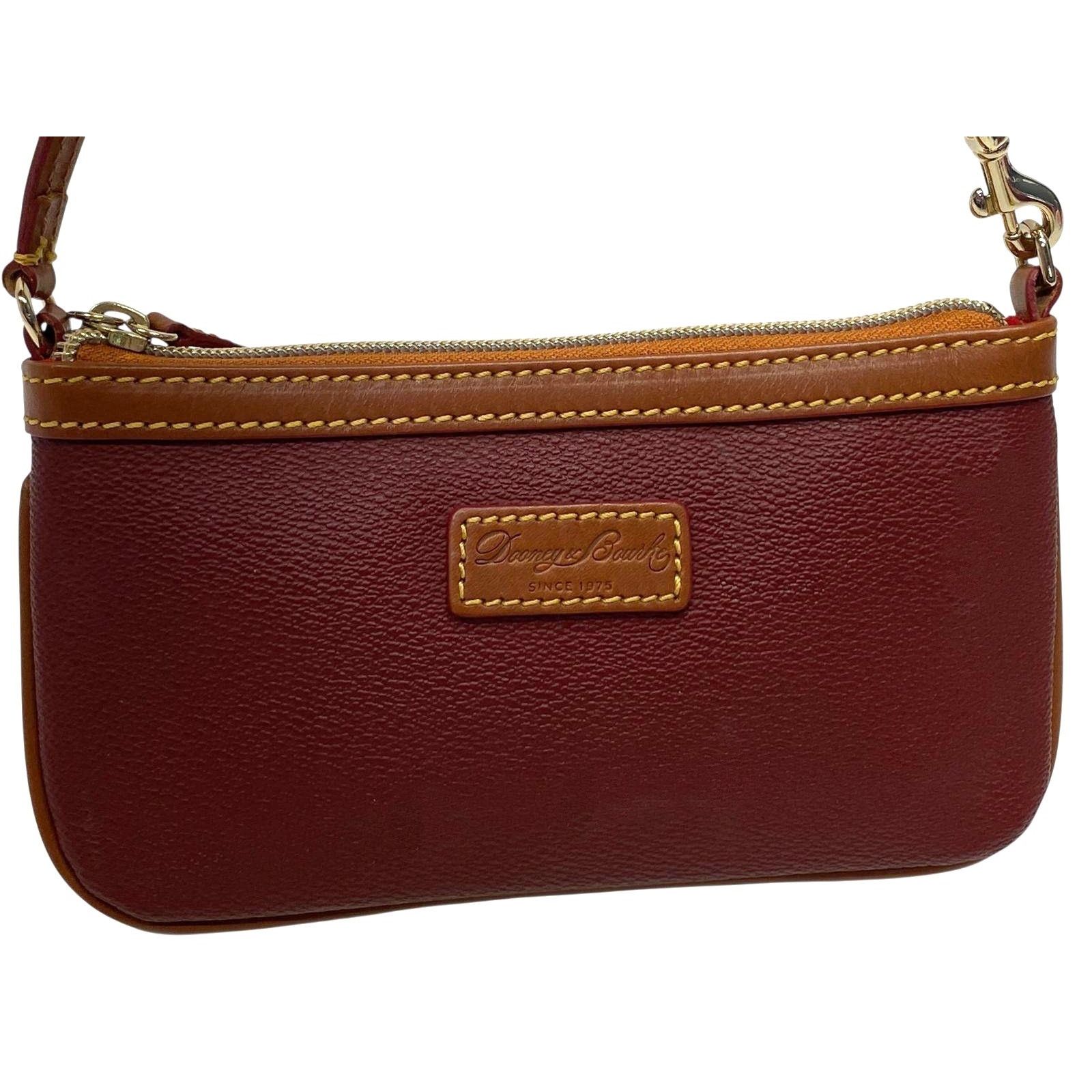 Dooney & Bourke Dooney & Bourke Deep Red Textured Leather Zip Wristlet Size ONE SIZE - 1 Thumbnail