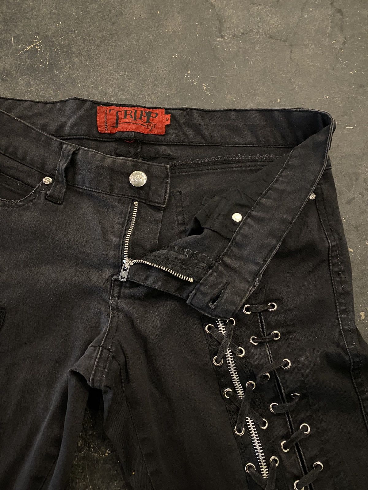 If Six Was Nine Tripp Nyc laced ifsixwasnine punk jeans Size US 32 / EU 48 - 6 Thumbnail