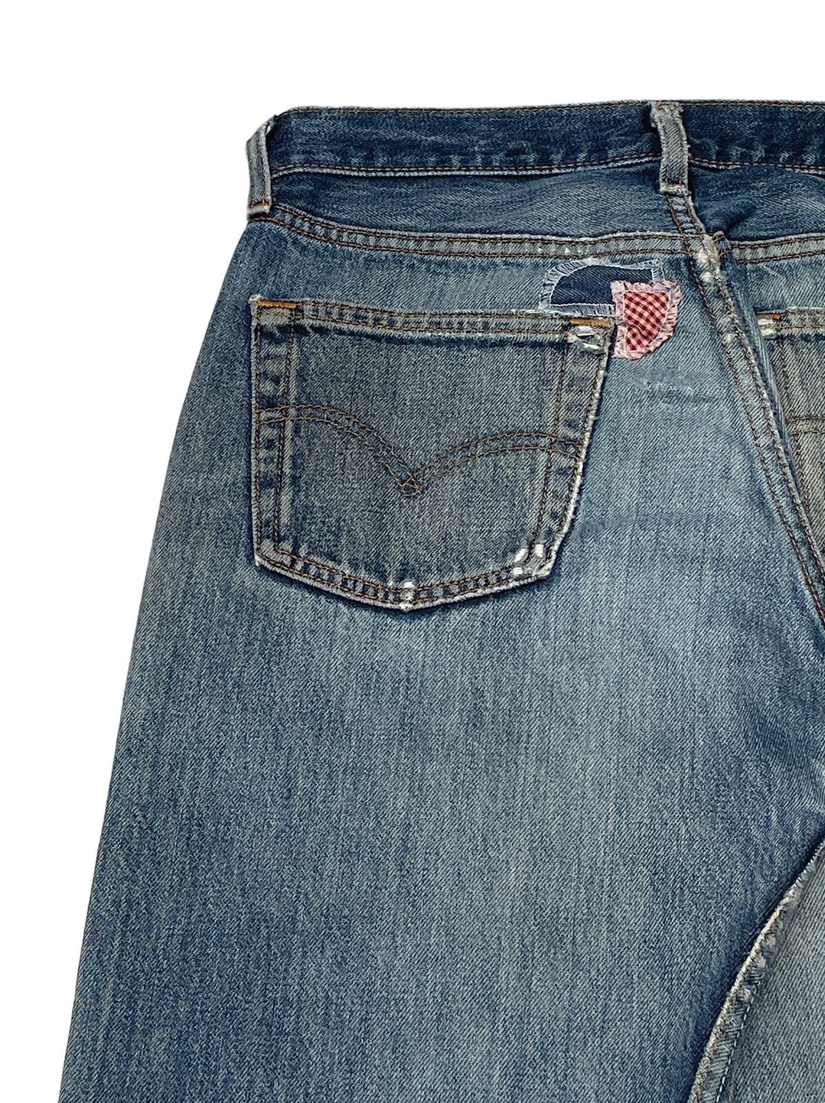 Levi's Vintage Brand Levi’s 501 Made In Usa Patchwork Jeans 1990s Size US 29 - 8 Thumbnail