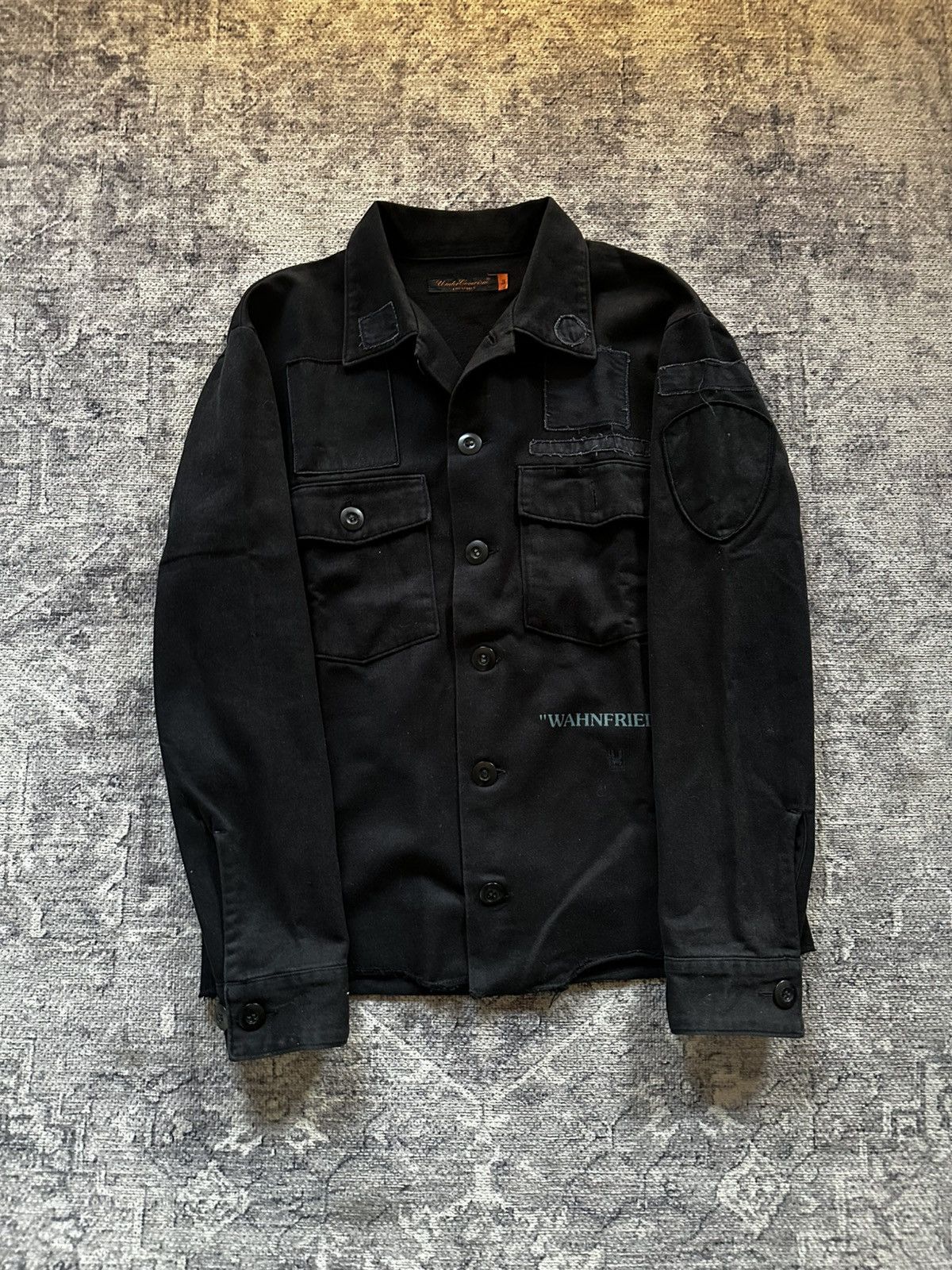 希少 01ss UNDERCOVER CHINA SHIRTS JACKET Undercover Jun Takahashi Smoking Girl Black Light Jacket