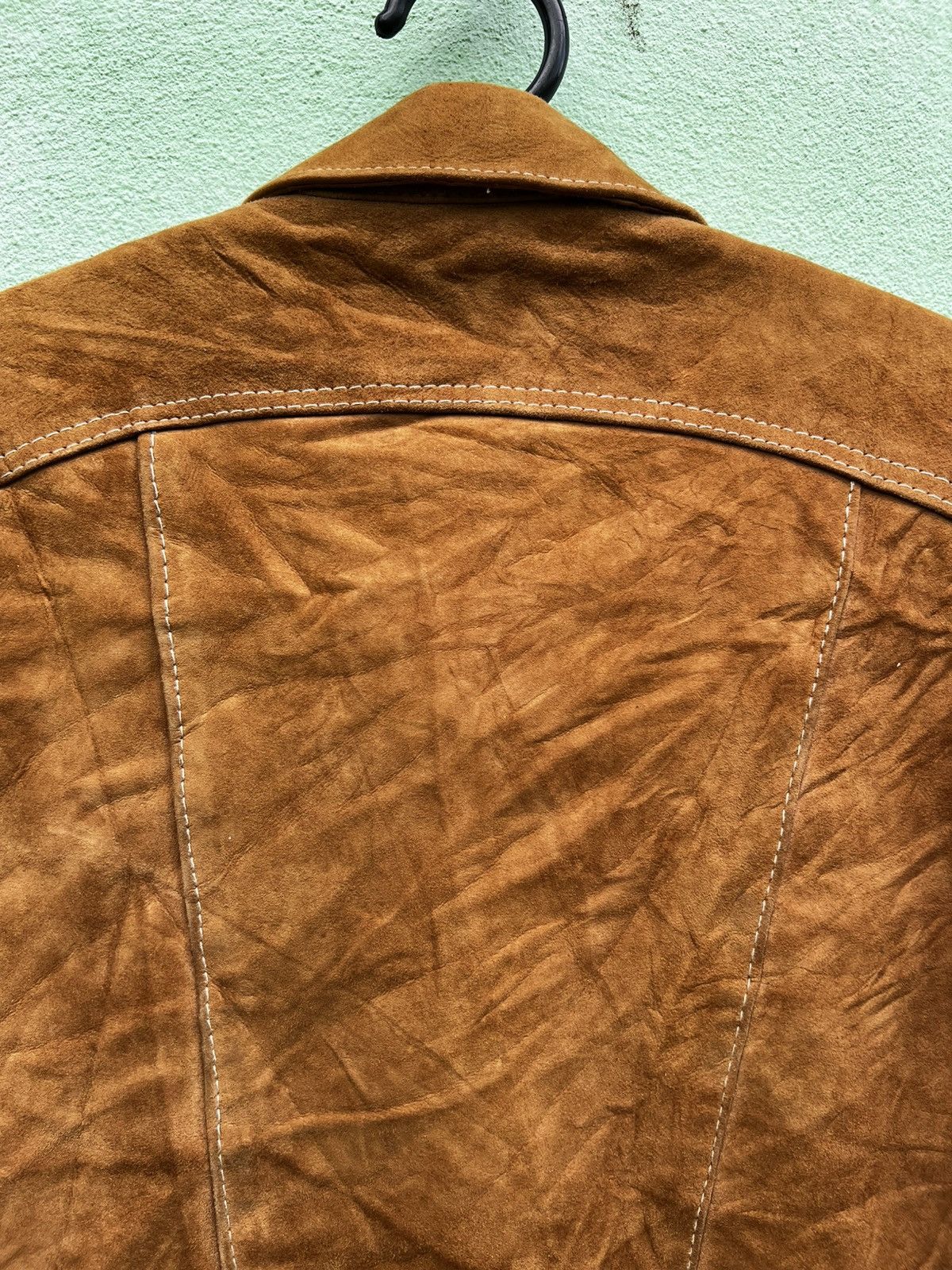 Leather Vintage 70s German Suede Leather Safari Jacket Brown Size US M / EU 48-50 / 2 - 11 Thumbnail