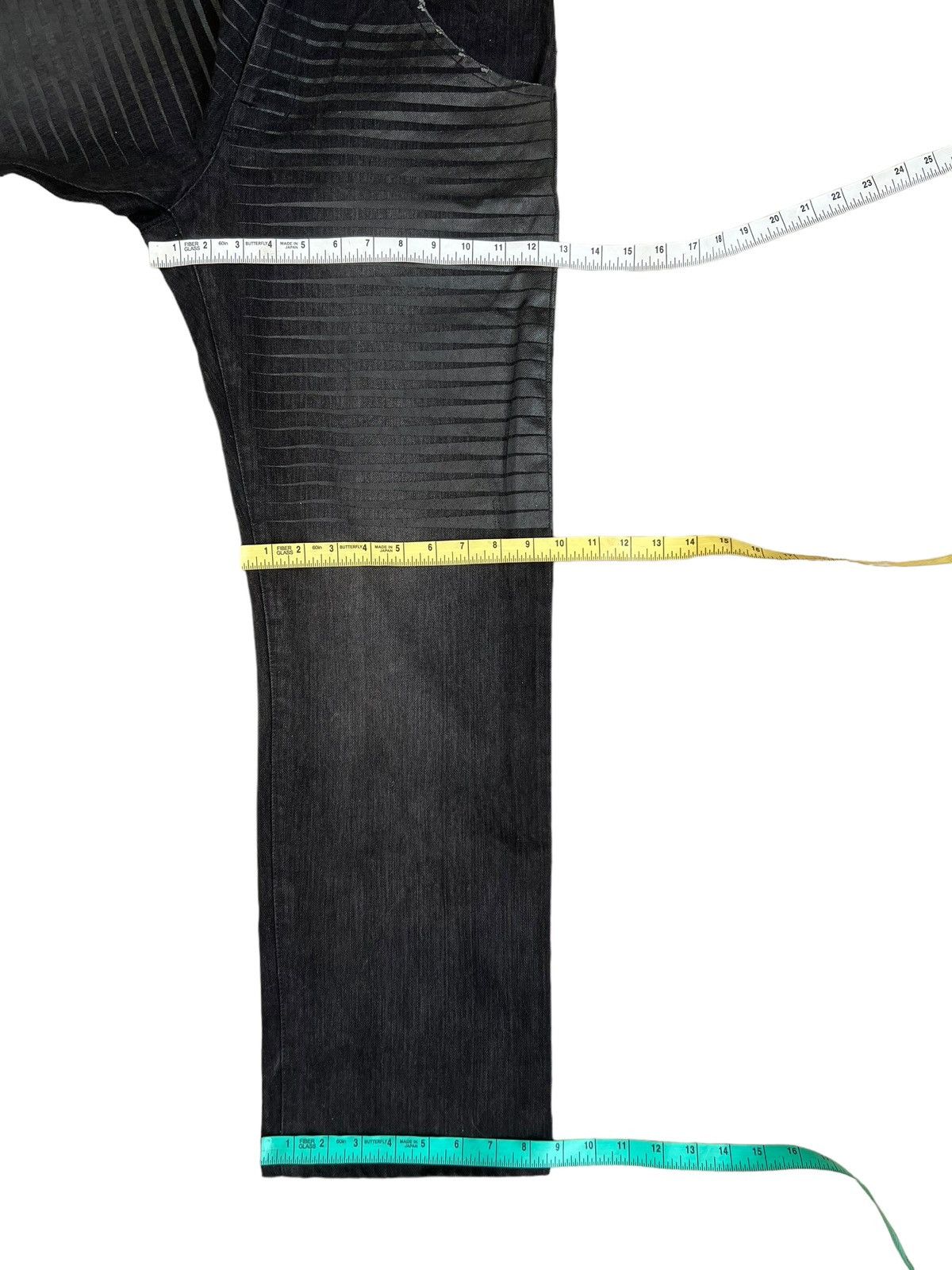 Vintage LUZ Life Under Zen Japan Stripe Distress Denim Jeans Size US 31 - 4 Thumbnail